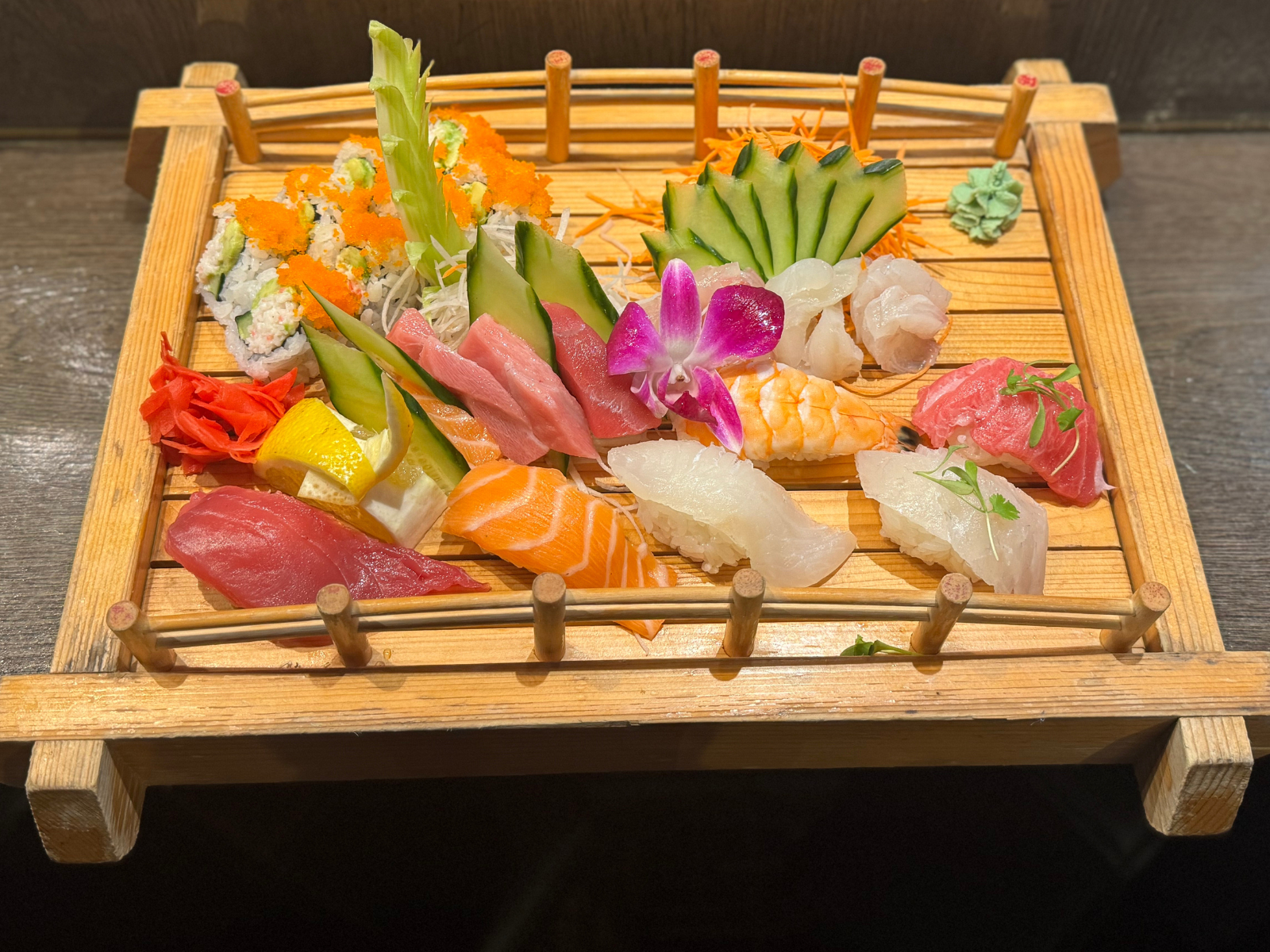 Sushi and Sashimi with California Roll.