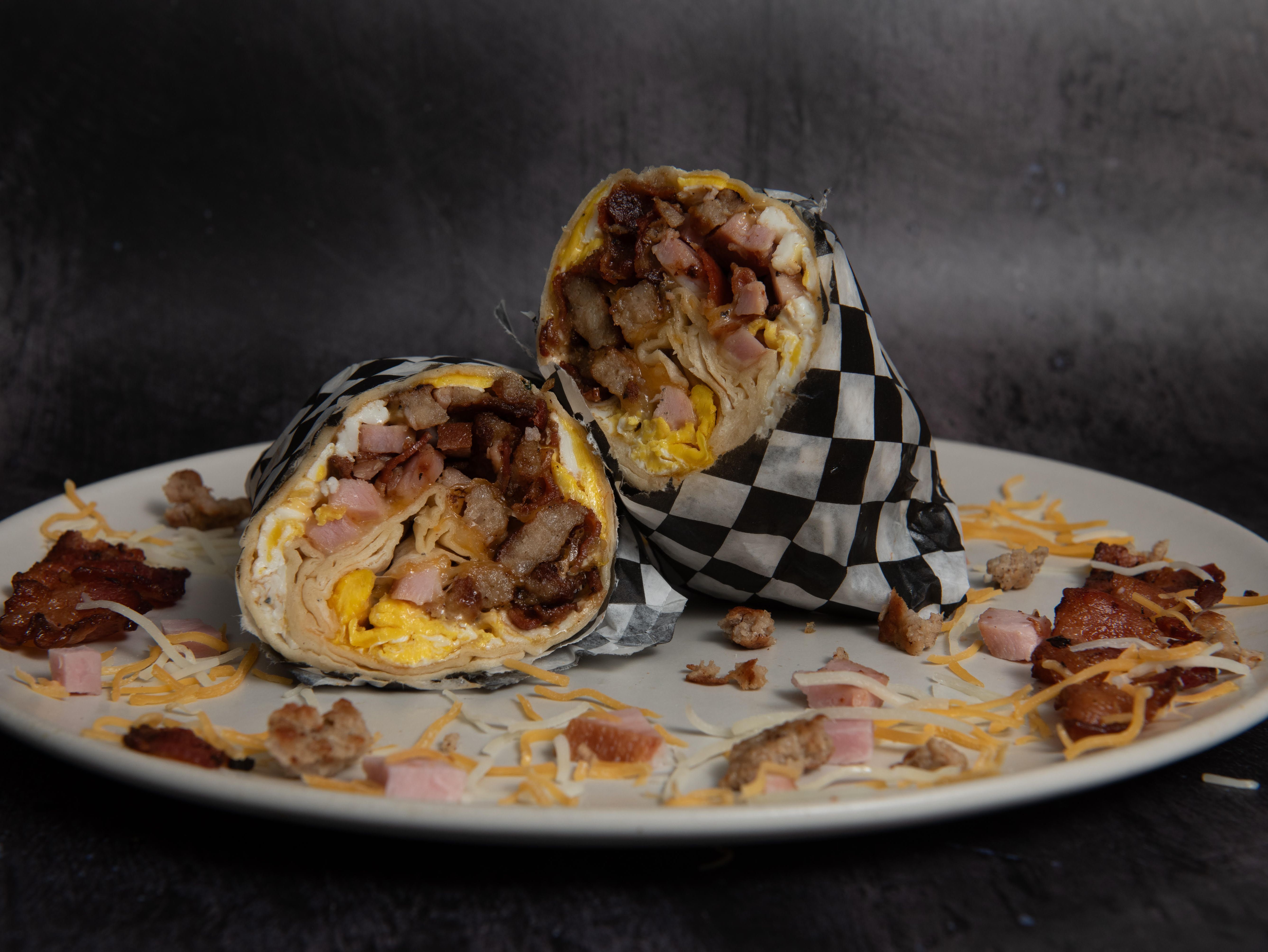 Gailene's Meat Lovin Burrito.