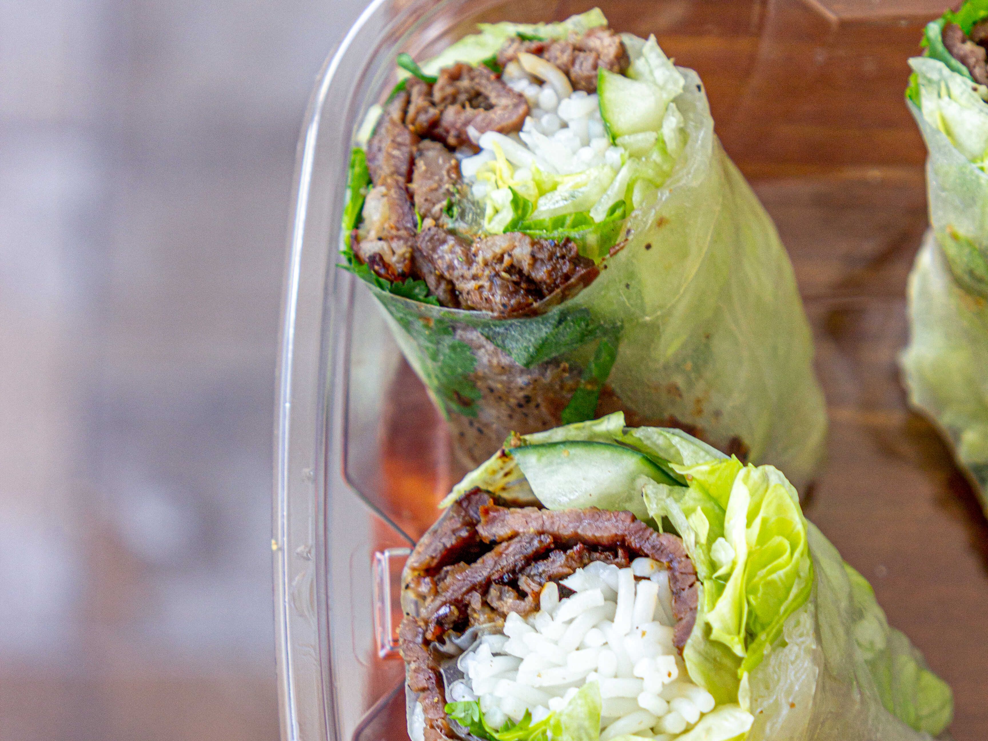 Beef Spring Rolls.