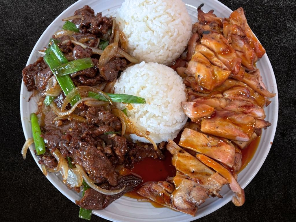 Chicken & Mongolian Beef.