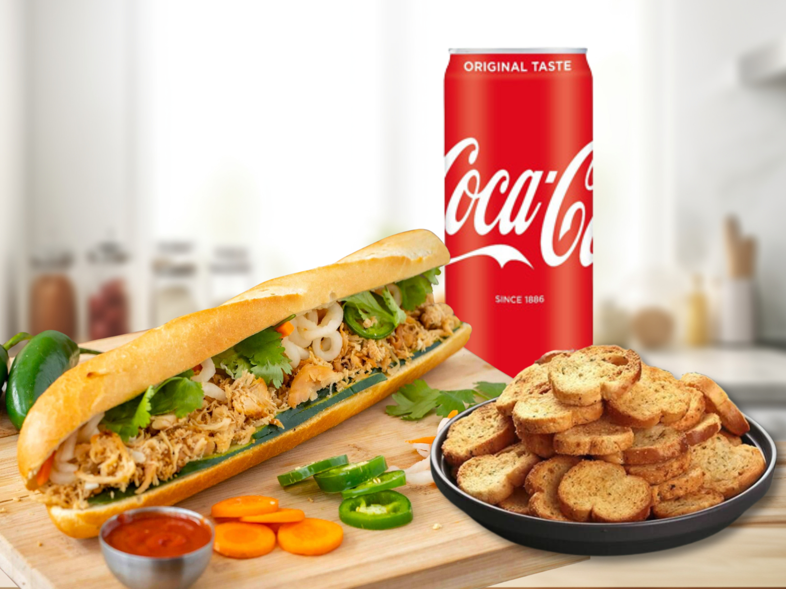 Mi-Meal Shredded Chicken / Bánh Mì Gà Xé.