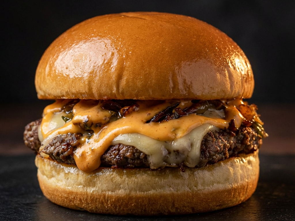 Mushroom Beef Burger Double.