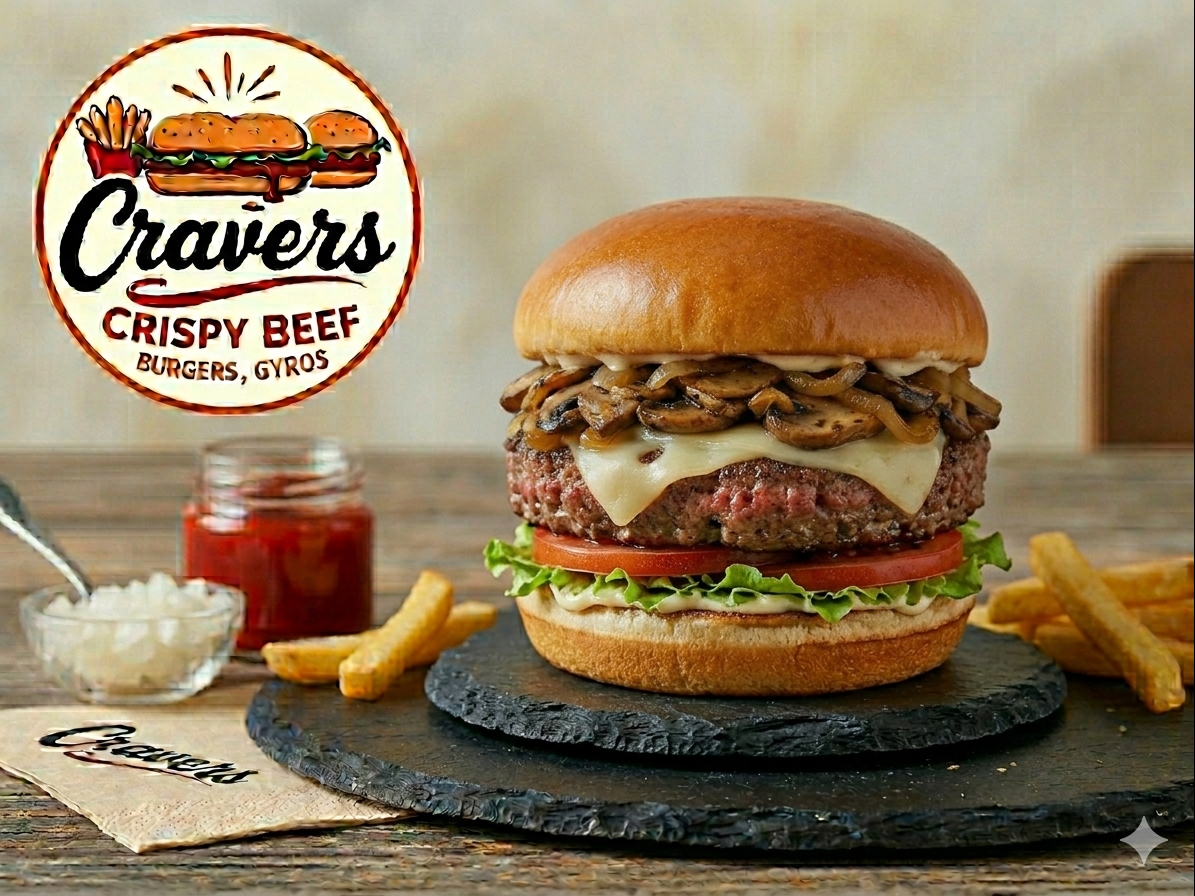 Mushroom Swiss Single Patty.