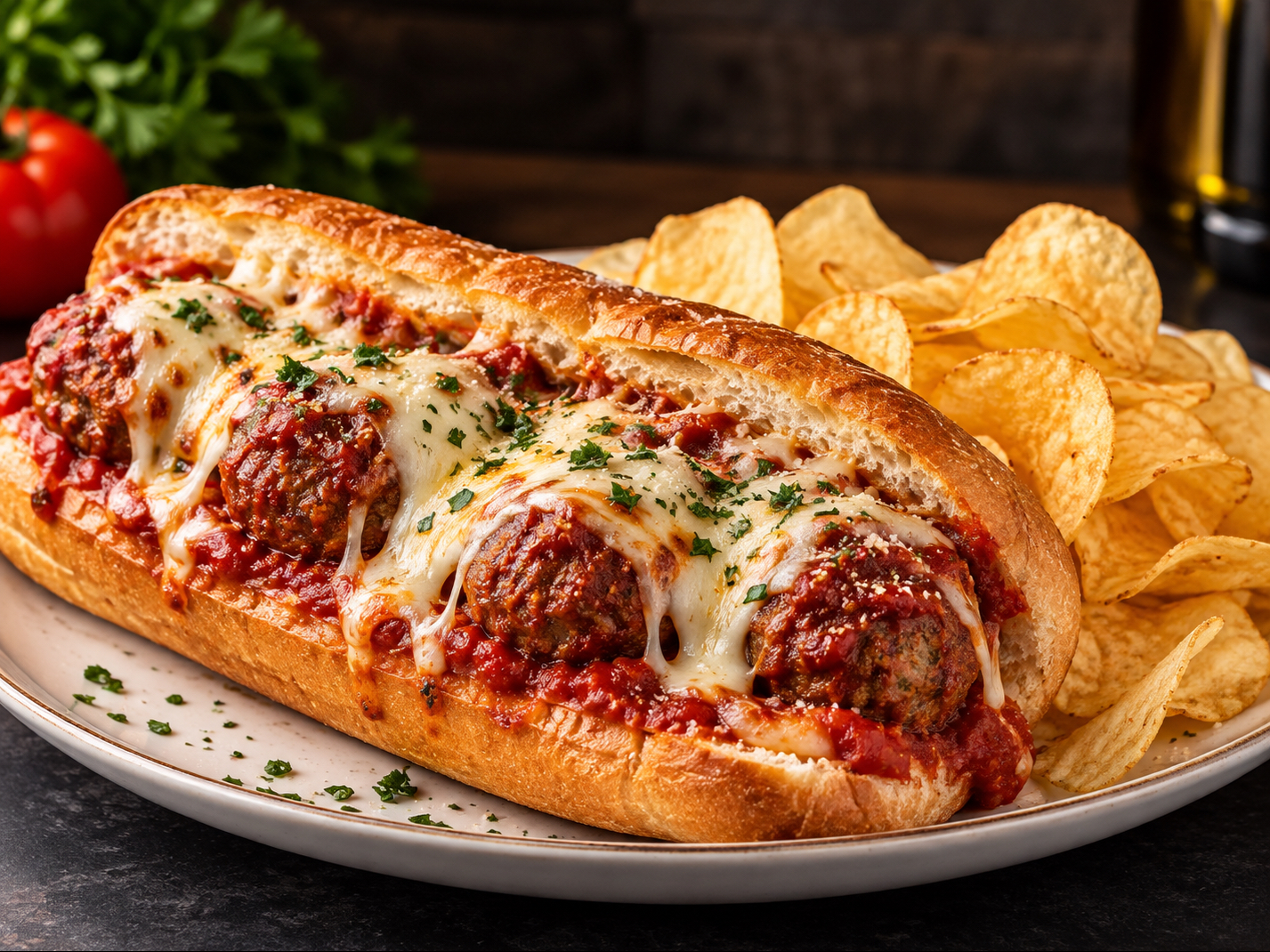 MEATBALL PARMIGIANA HOAGIE.