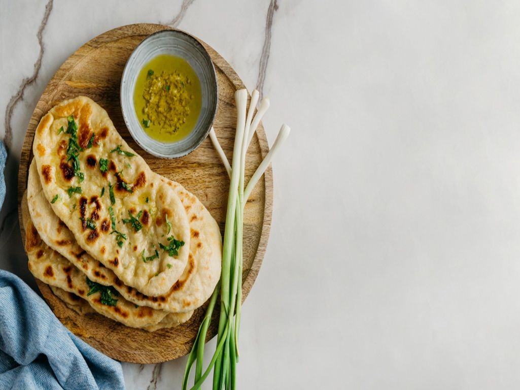 Cheese and Spinach Naan.