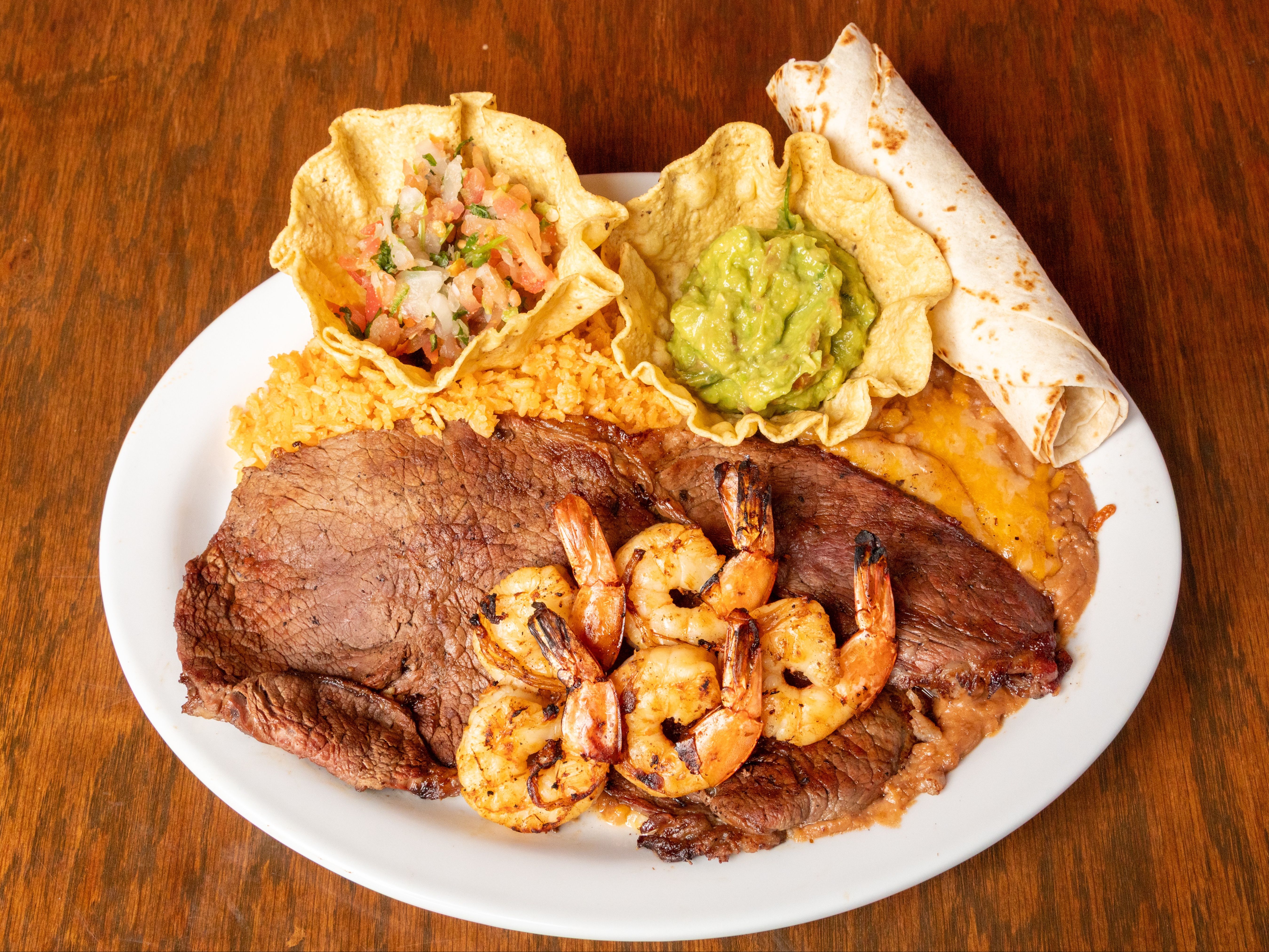 Shrimp and Carne Asada Plate