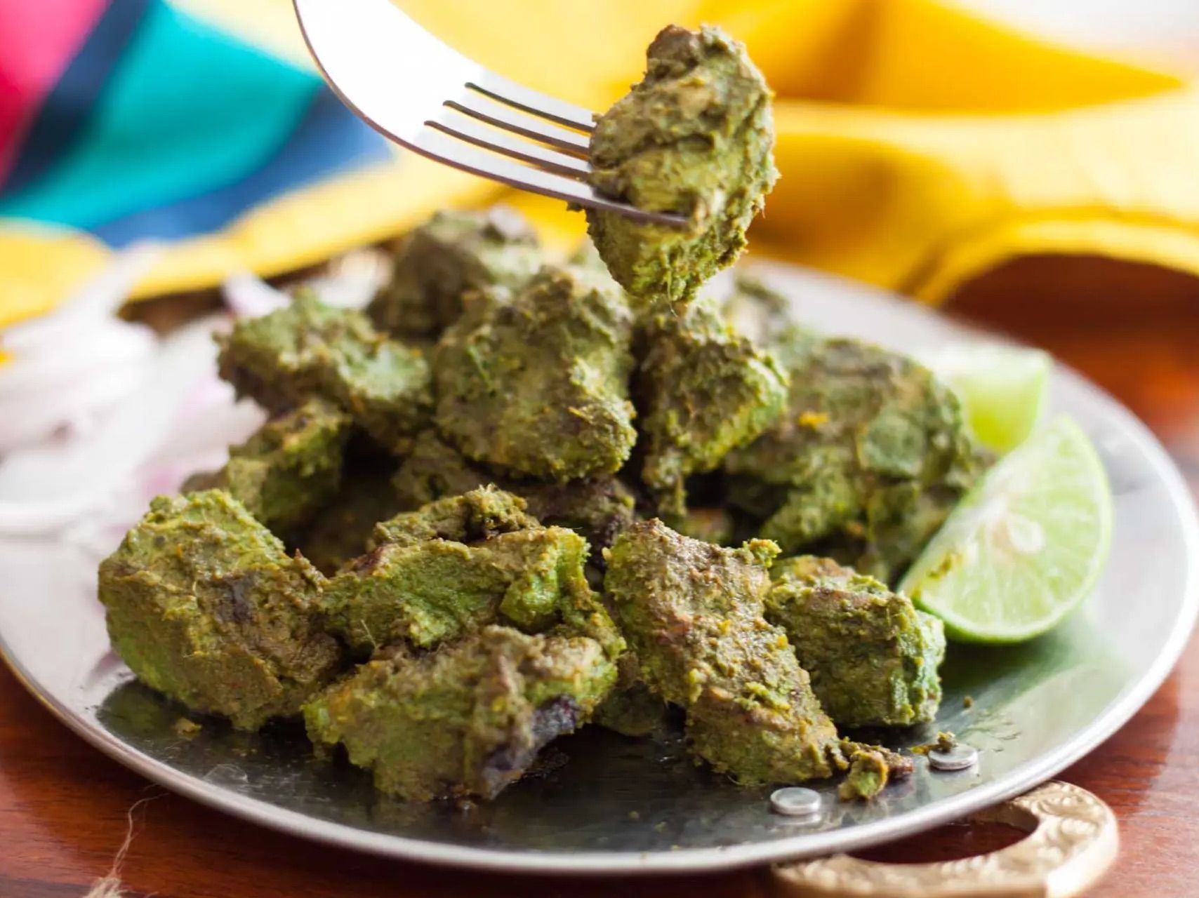 Chicken Haryali Tikka.