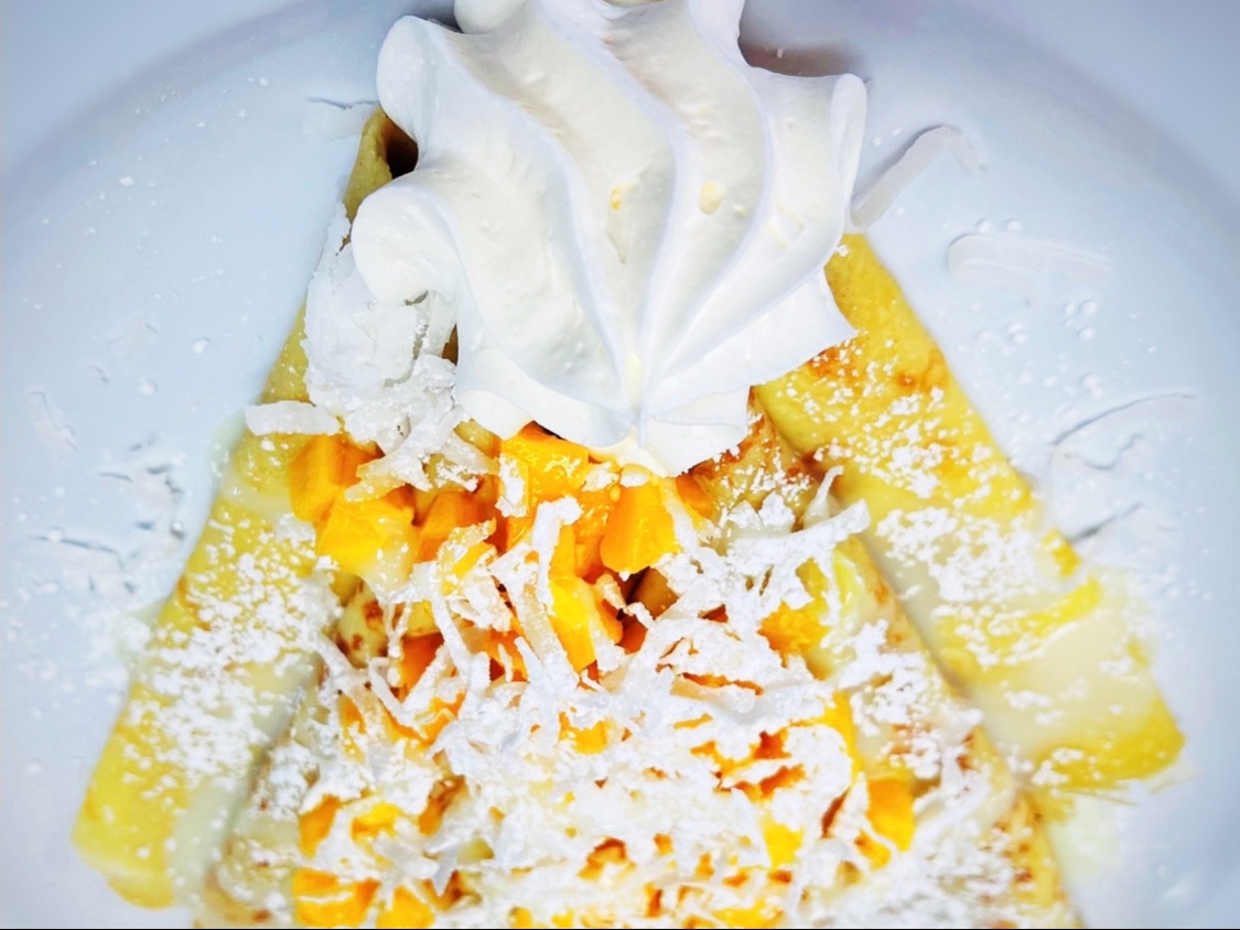 Mango Coconut Crepes.