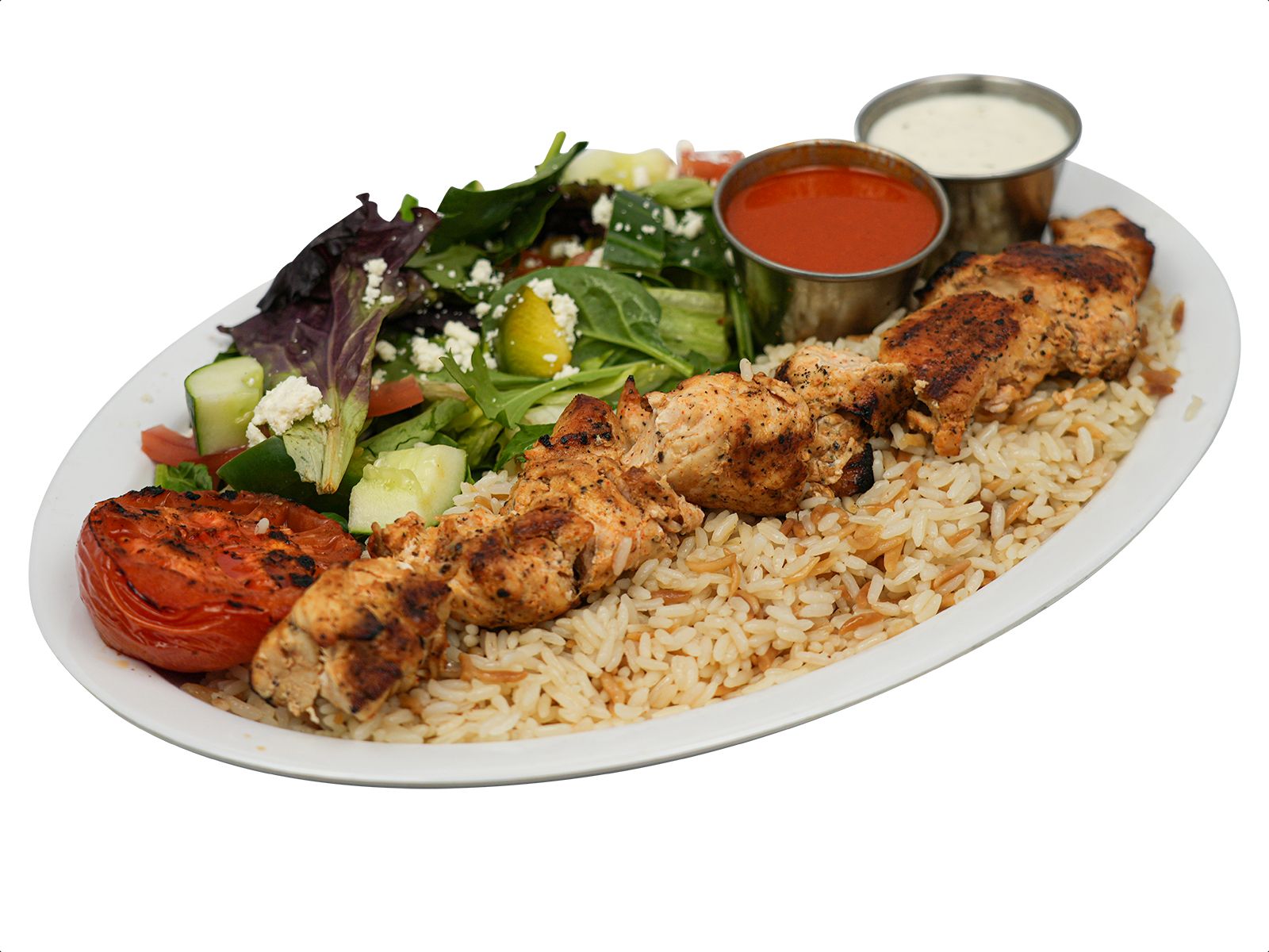 Chicken Kabob Plate.