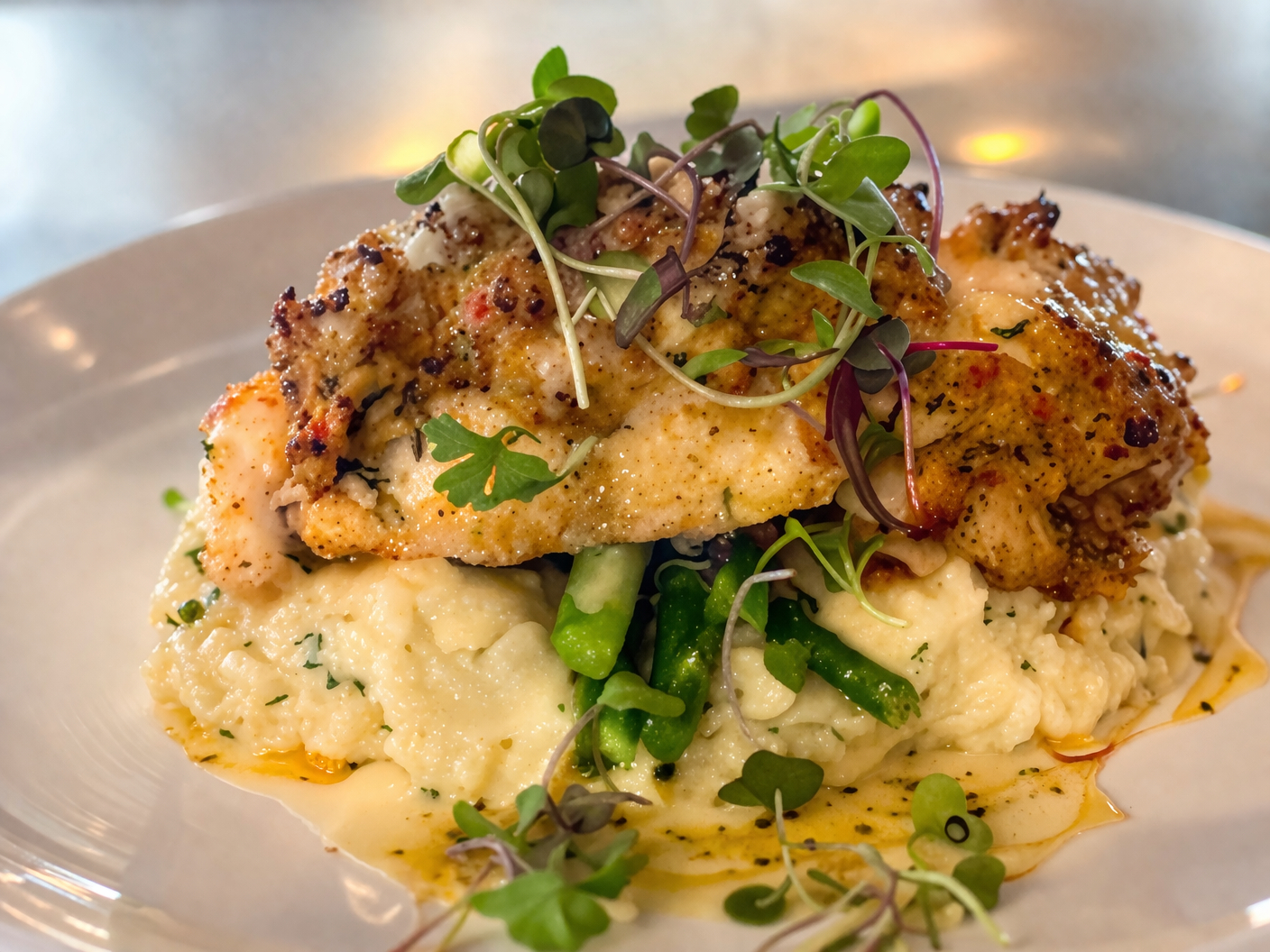 Crab Topped Red Grouper.