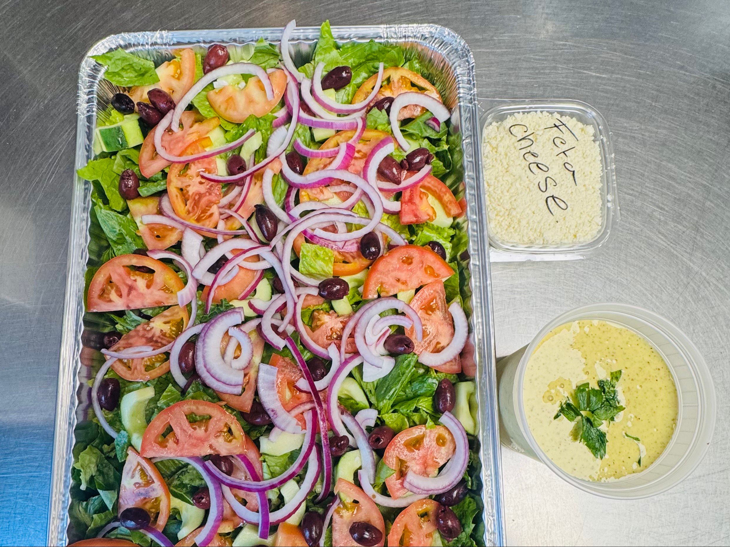 Half Tray Mediterranean Salad.