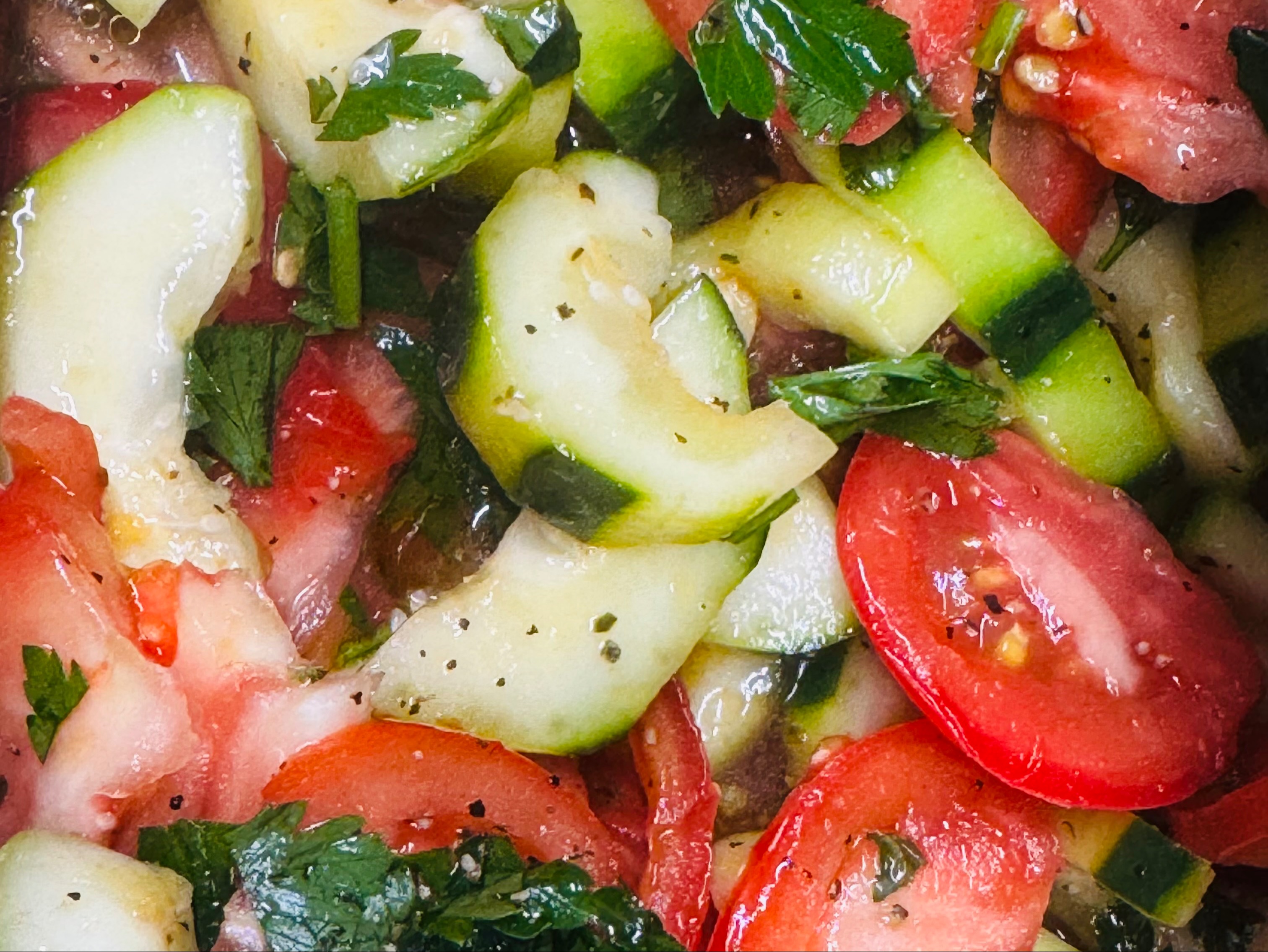 Cucumber Tomato Salad.