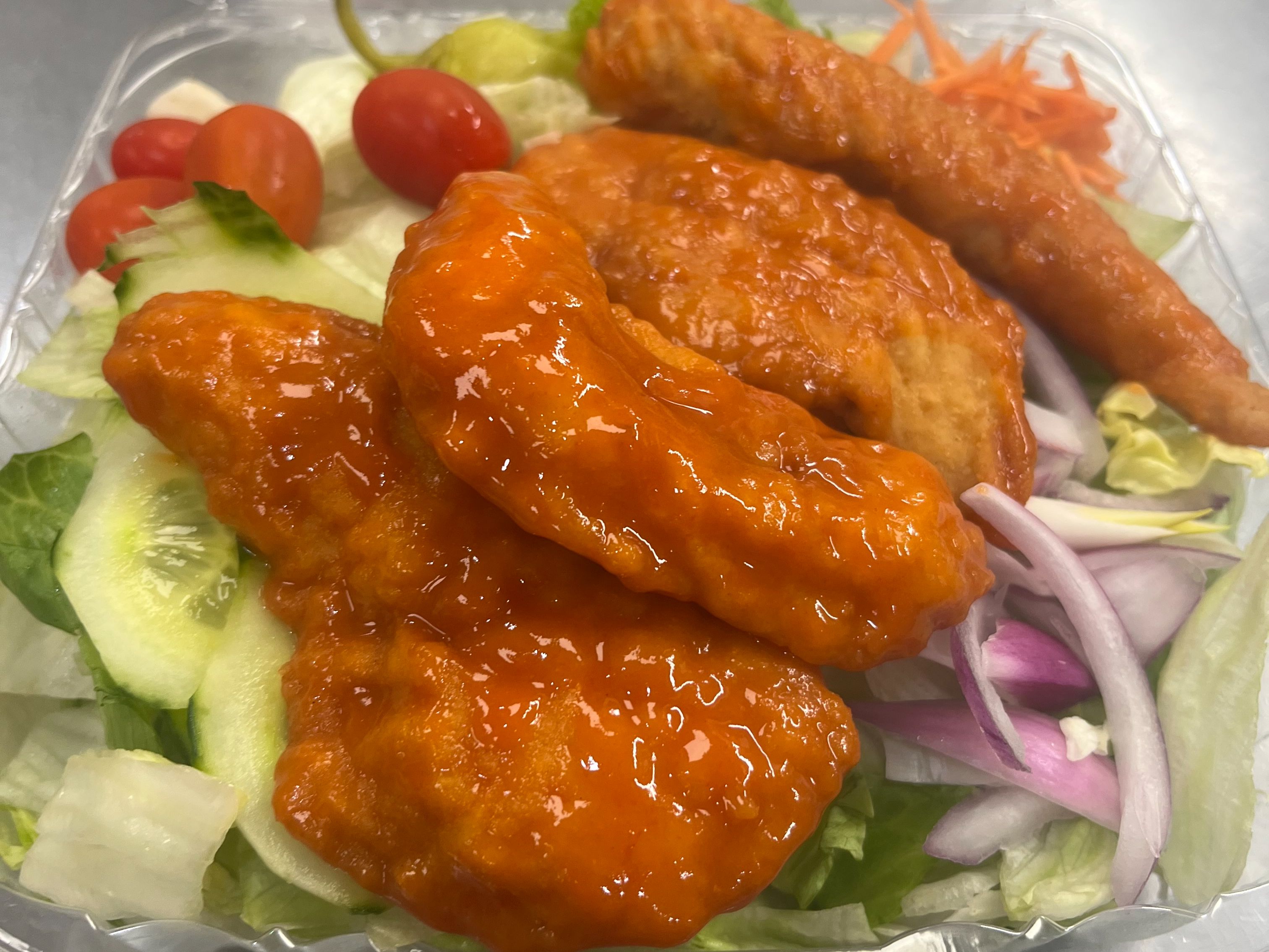 Buffalo Chicken Finger Salad