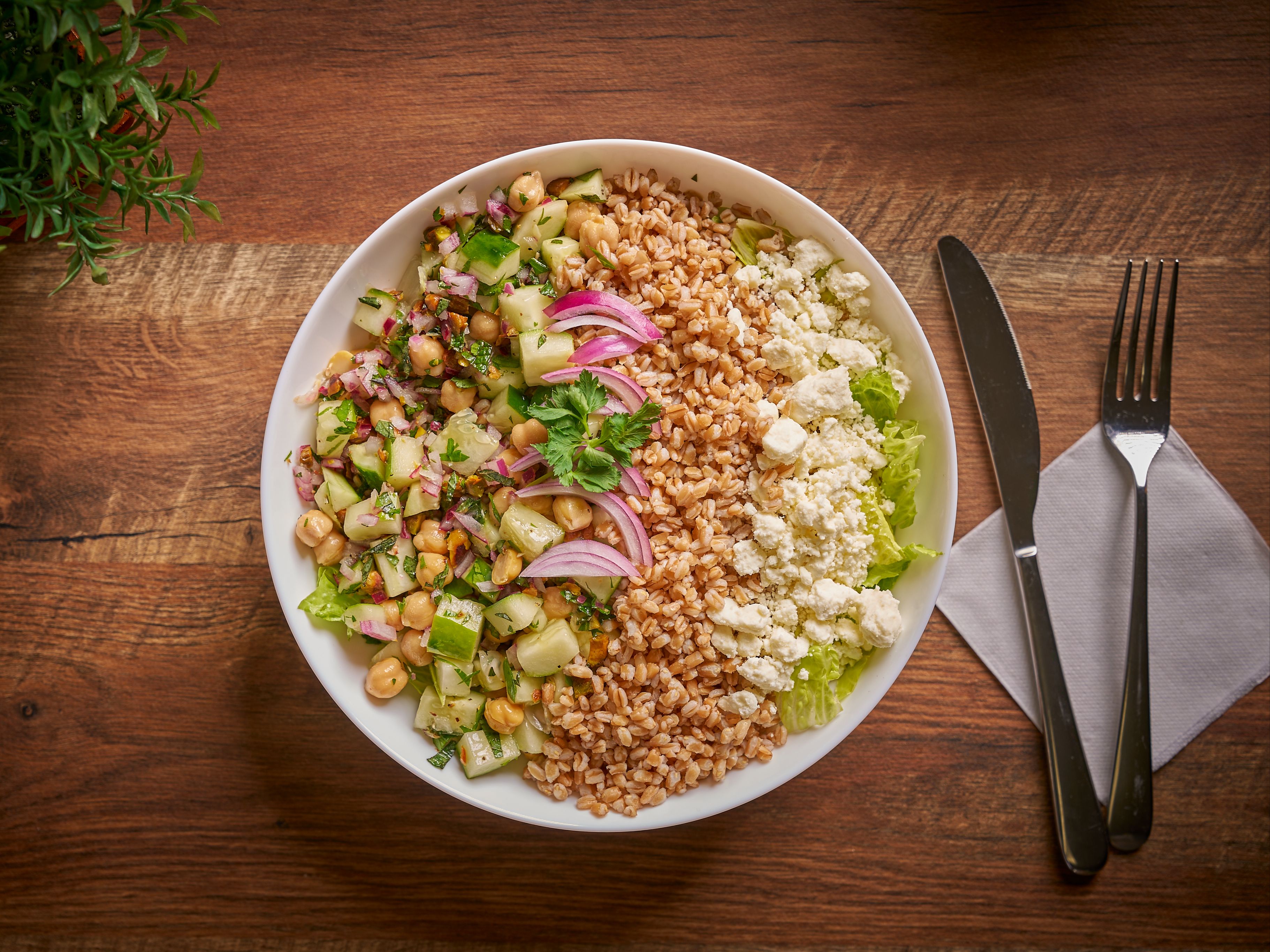 Farro With Chickpeas Salad.
