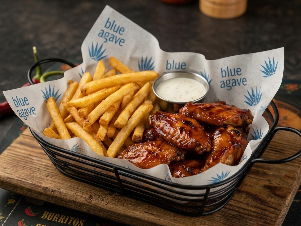 BBQ Wings & Fries.