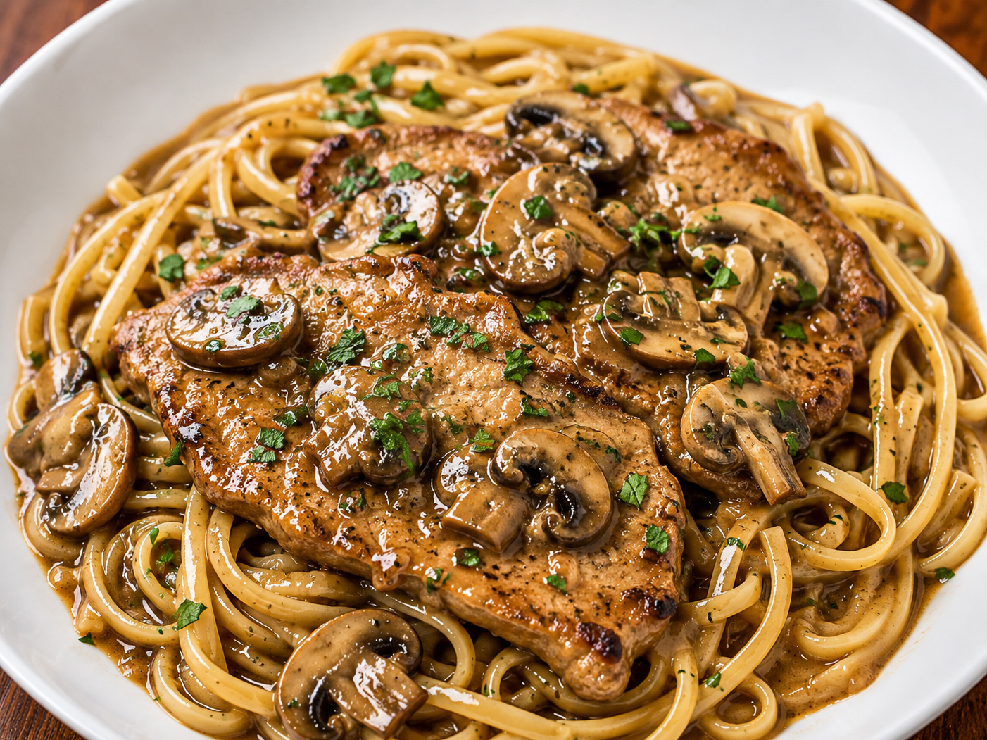 VEAL MARSALA LINGUINE.