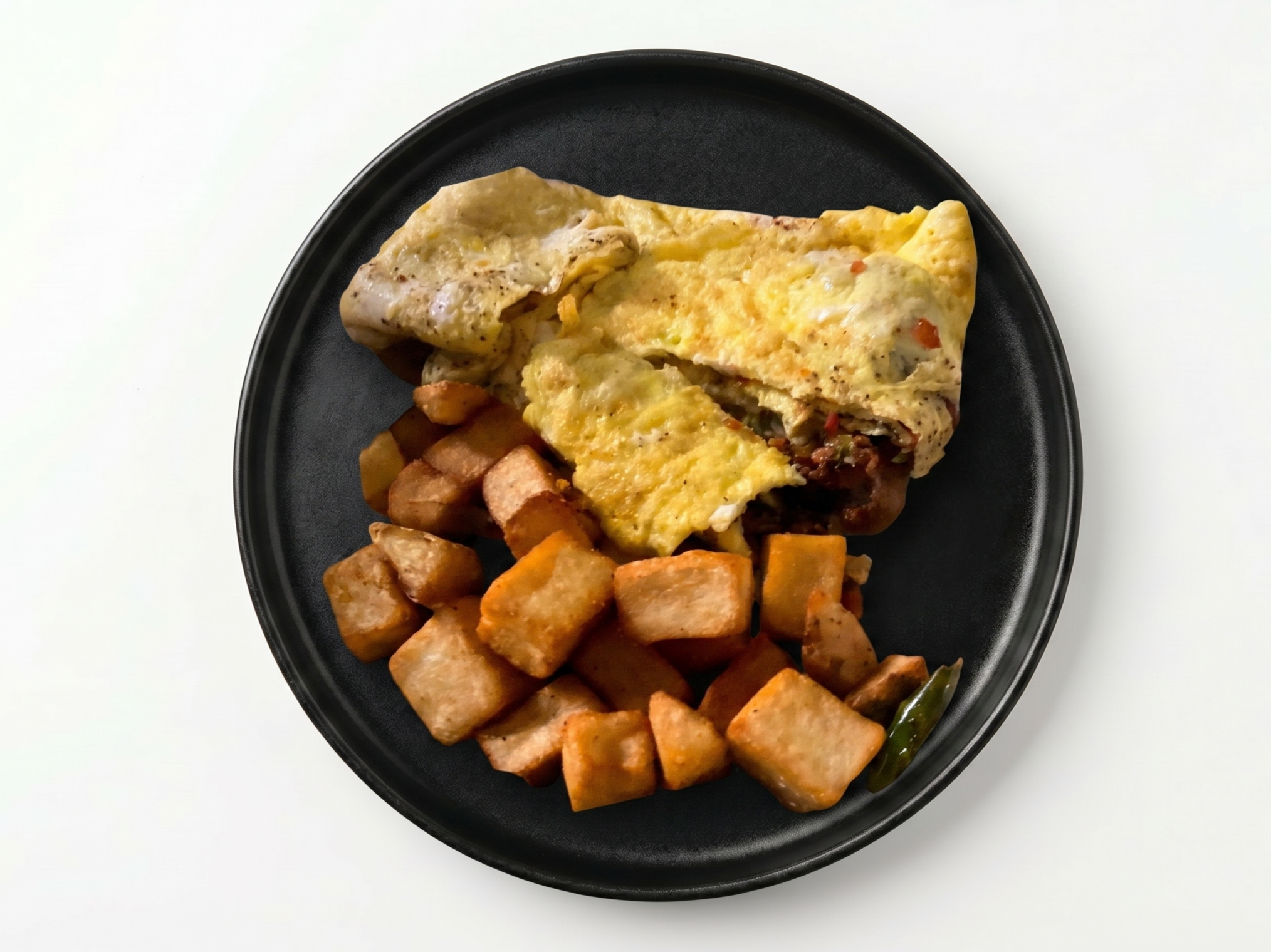 Spicy Bacon Omelette.
