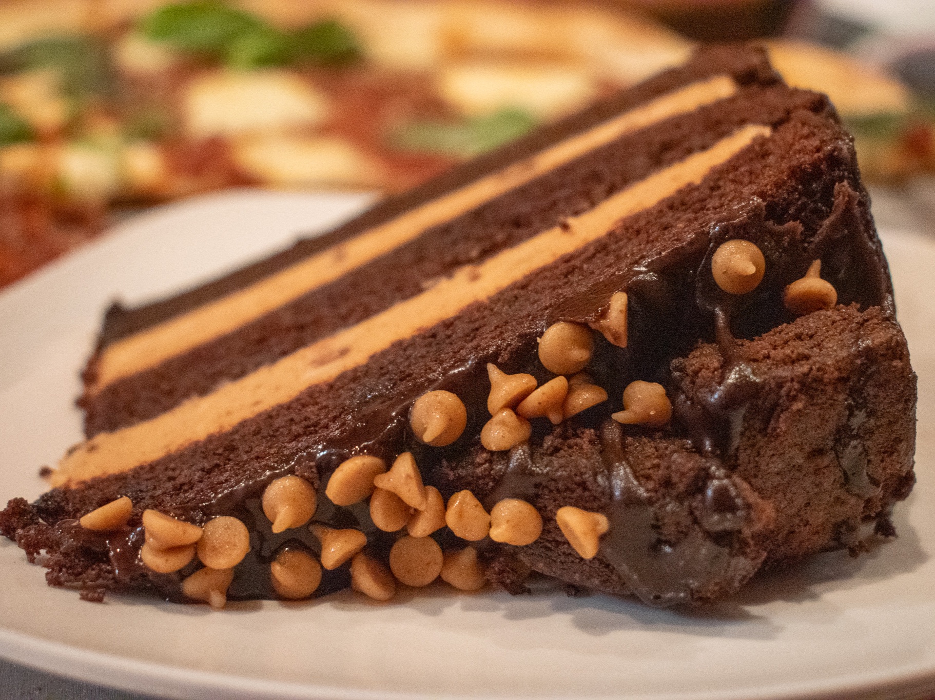 Peanut Butter Mile High Explosion Cake.