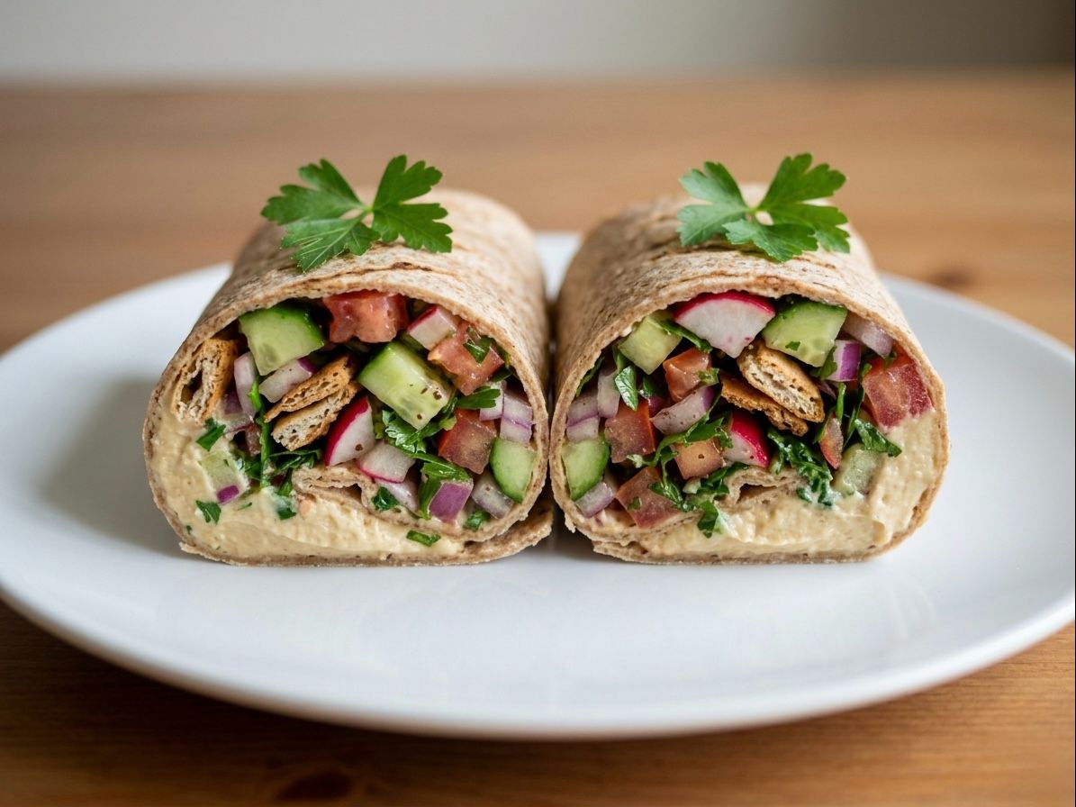Hummus Fatoush Wrap.