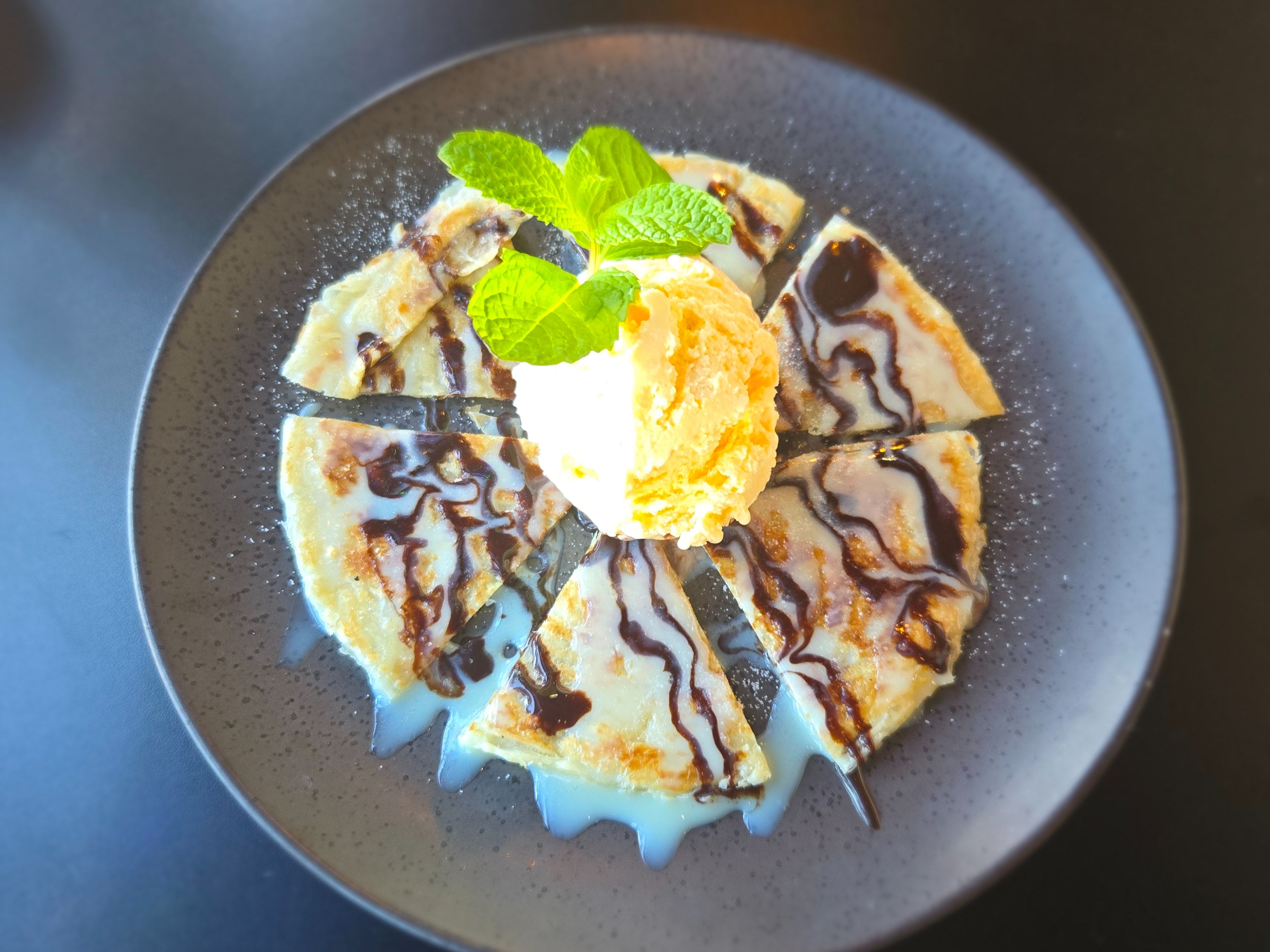 Roti with Ice Cream.