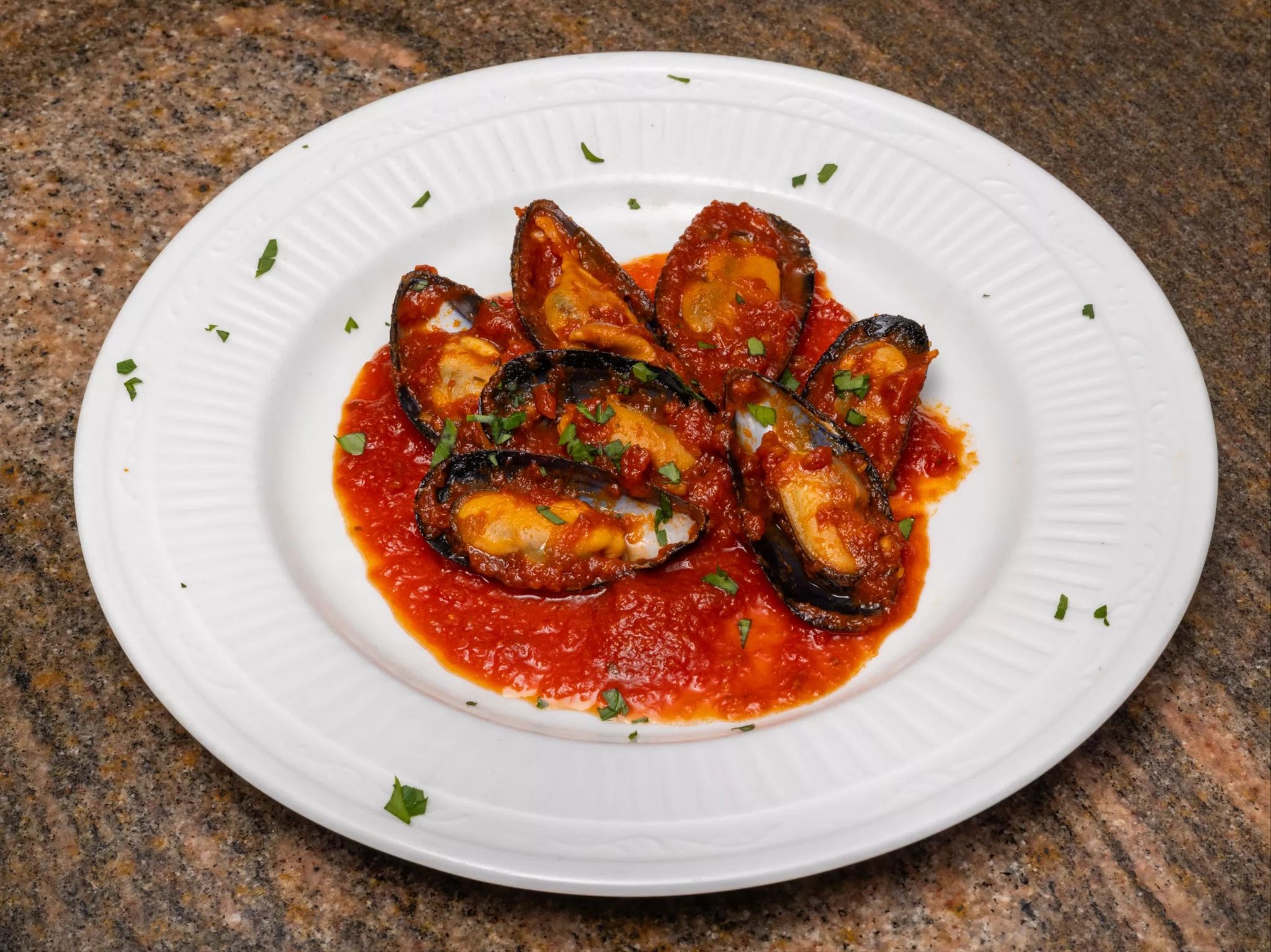 Mussels Marinara.