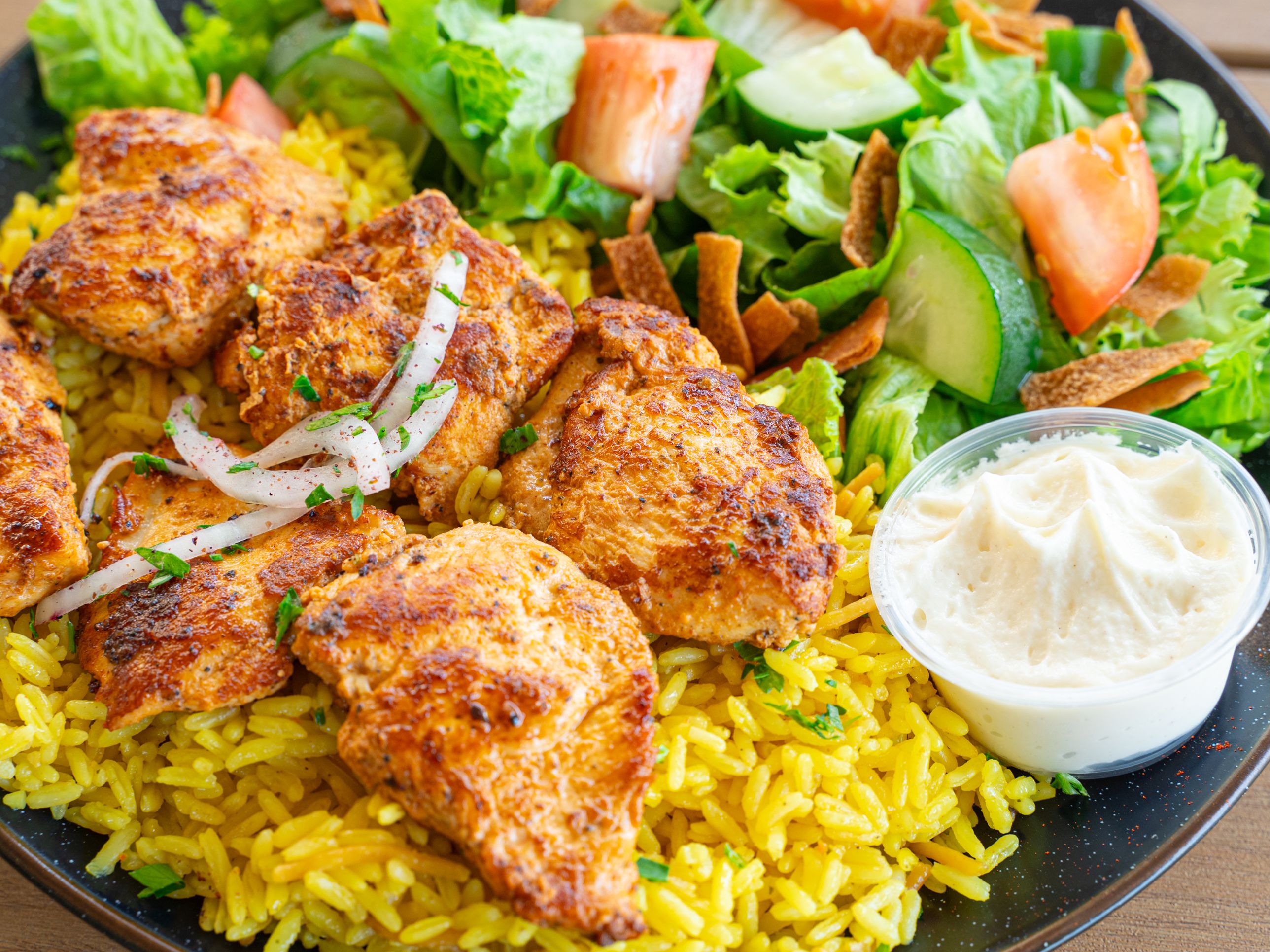 Chicken Kabab Dinner.