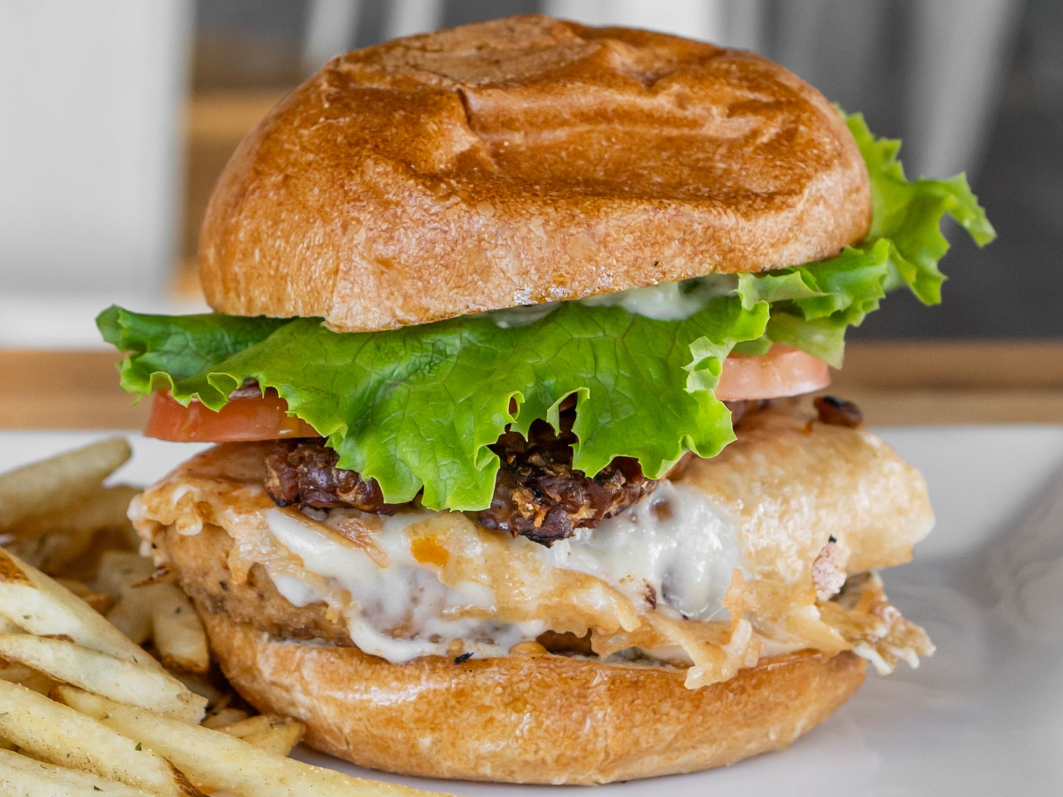 Chick'n Bacon Swiss.