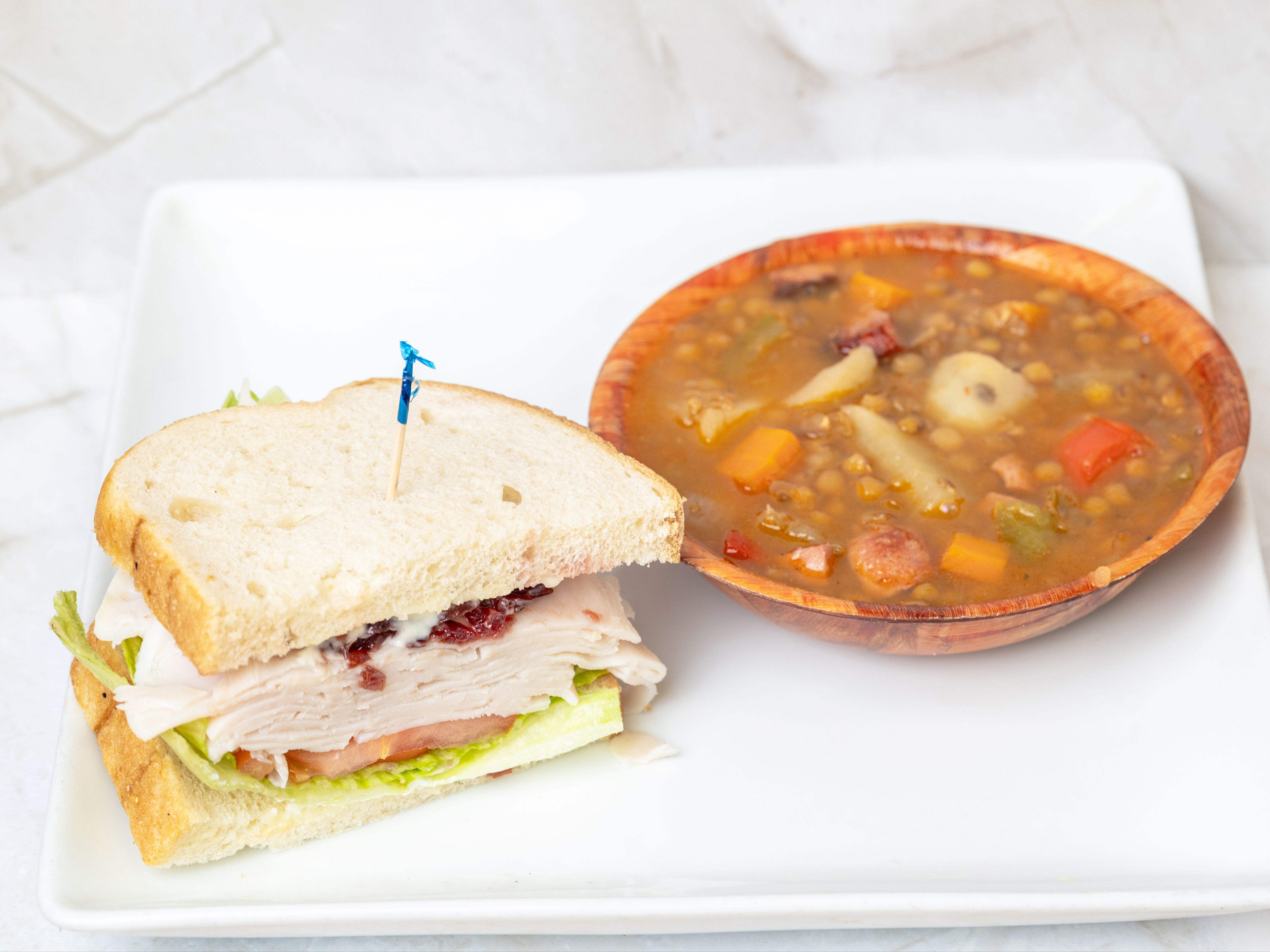 Half California Turkey Club Sandwich.