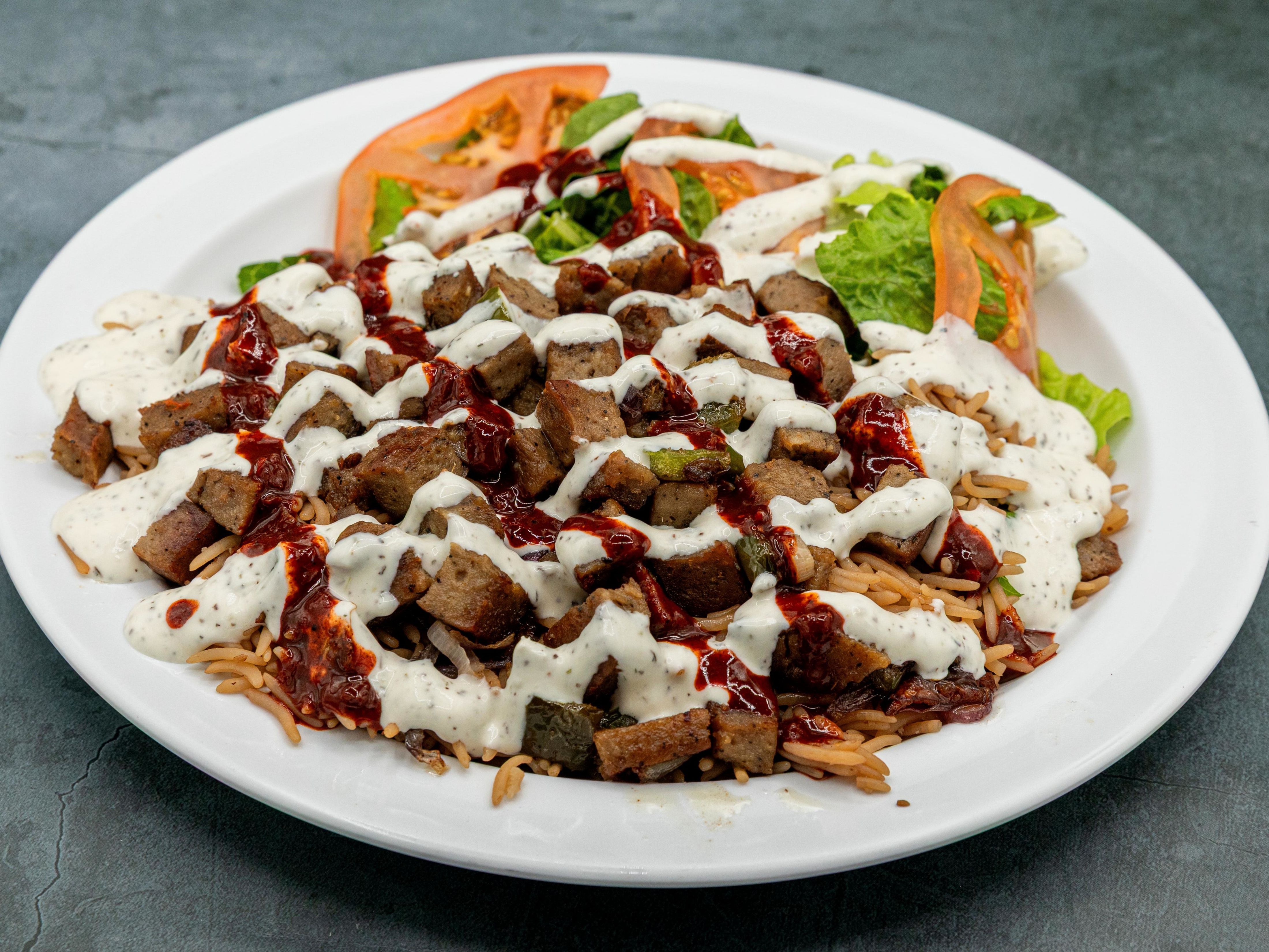 #41 Lamb Platter Combo come W/fries 1 can soda\Before. #44