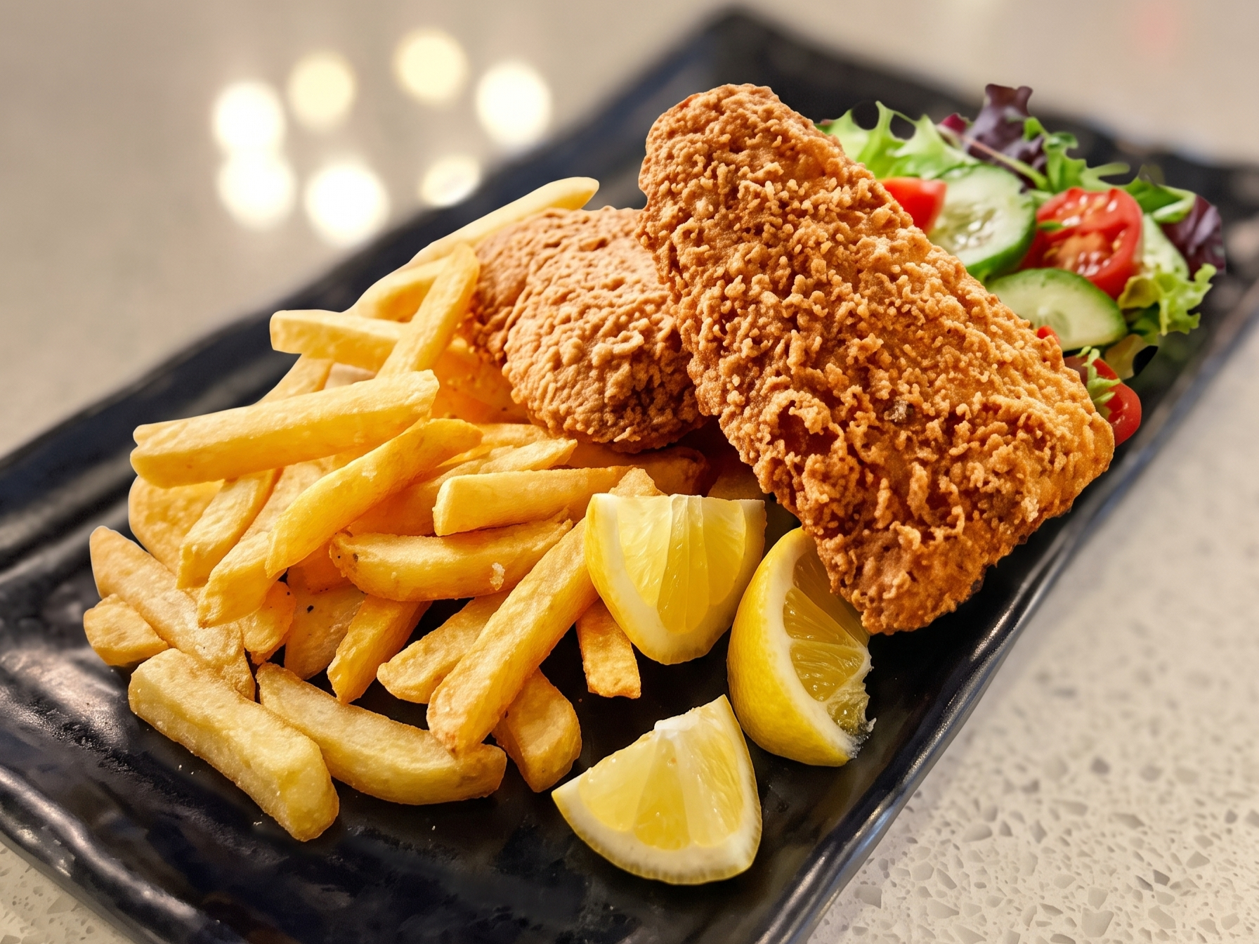 16. Popcorn Chicken With Fries.