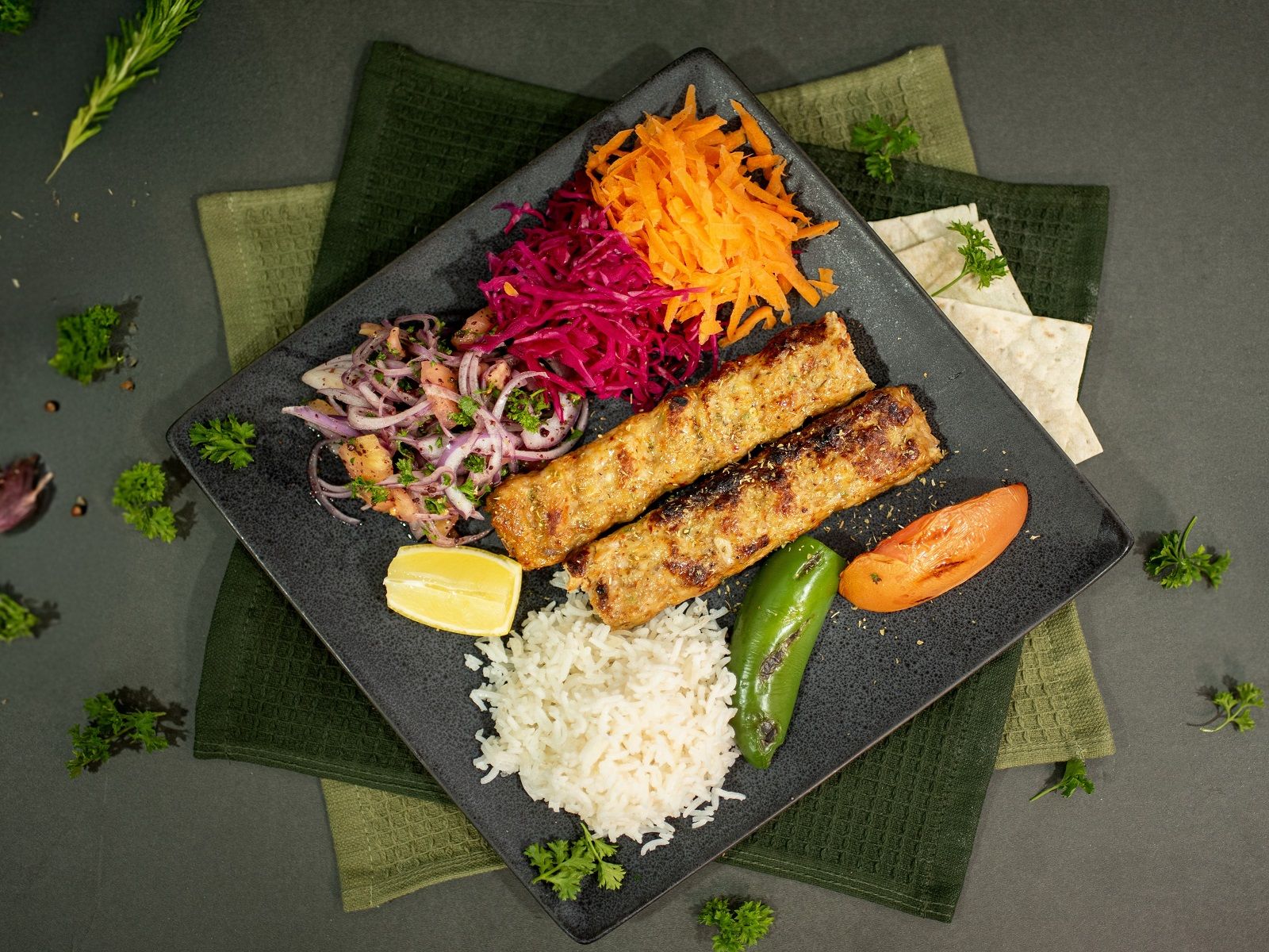 Chicken Adana Kebab Plate