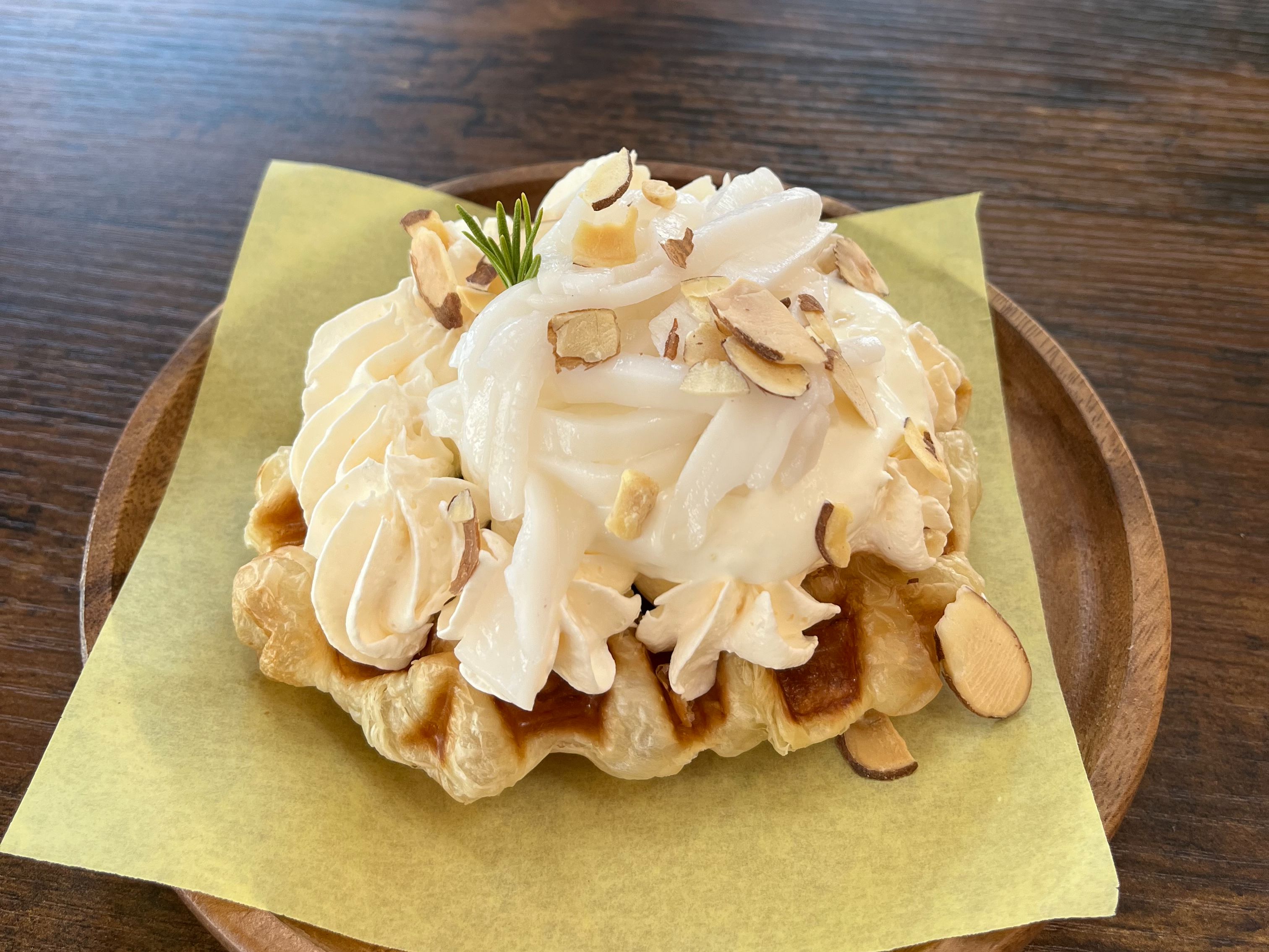 Young Coconut Cream and Almond.