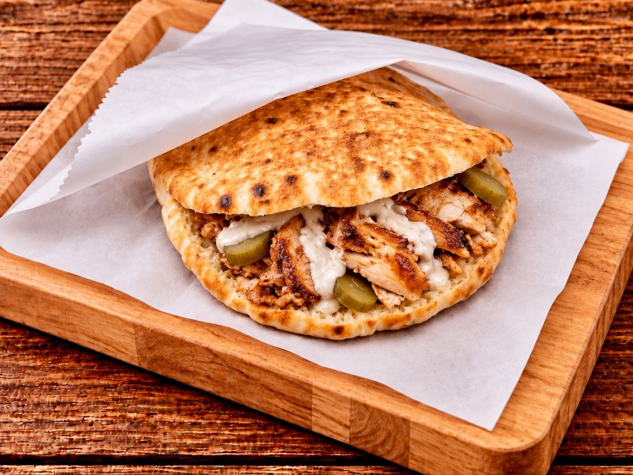 Classic Chicken Shawerma Sandwich (Pita).