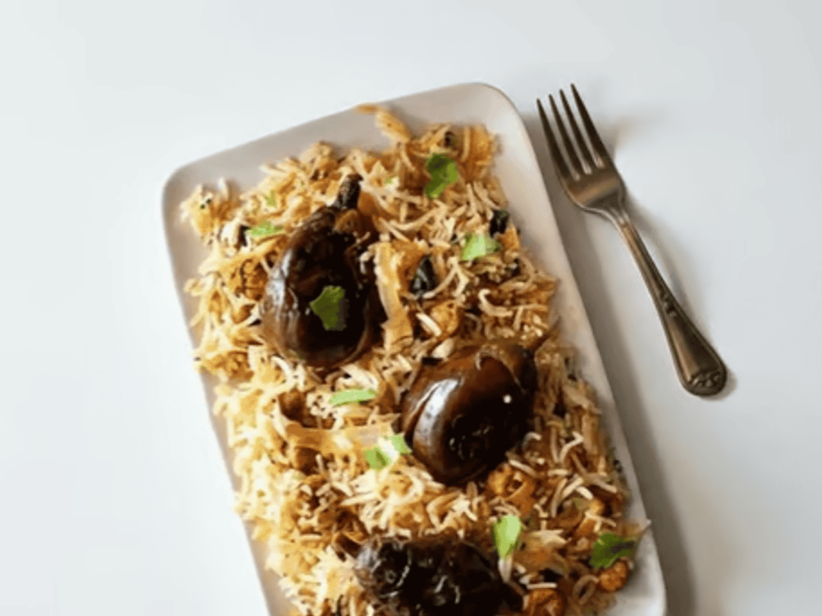 Gutti Vankaya Biryani (Eggplant).