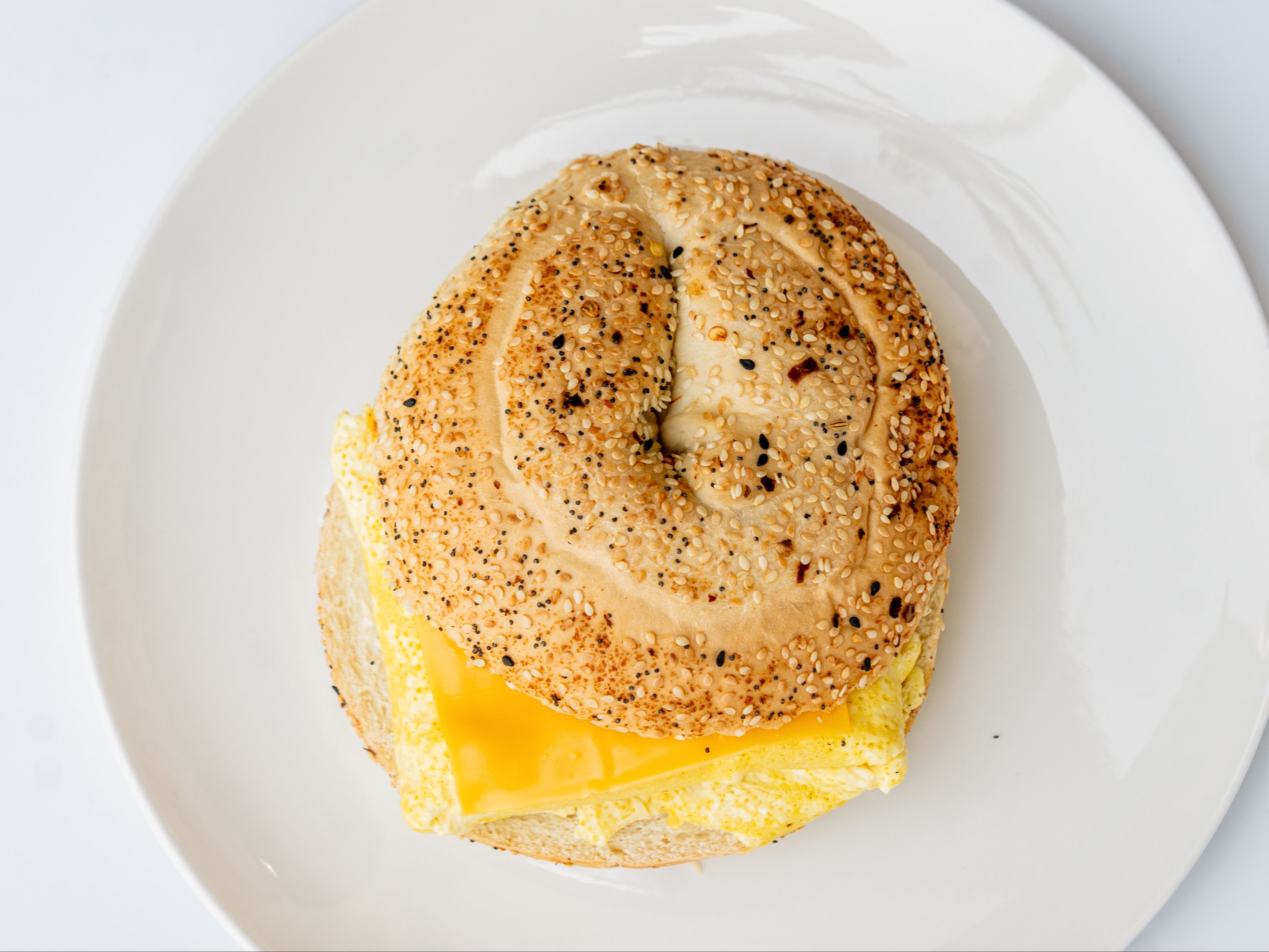 Breakfast Bagel Sandwich (No Meat).