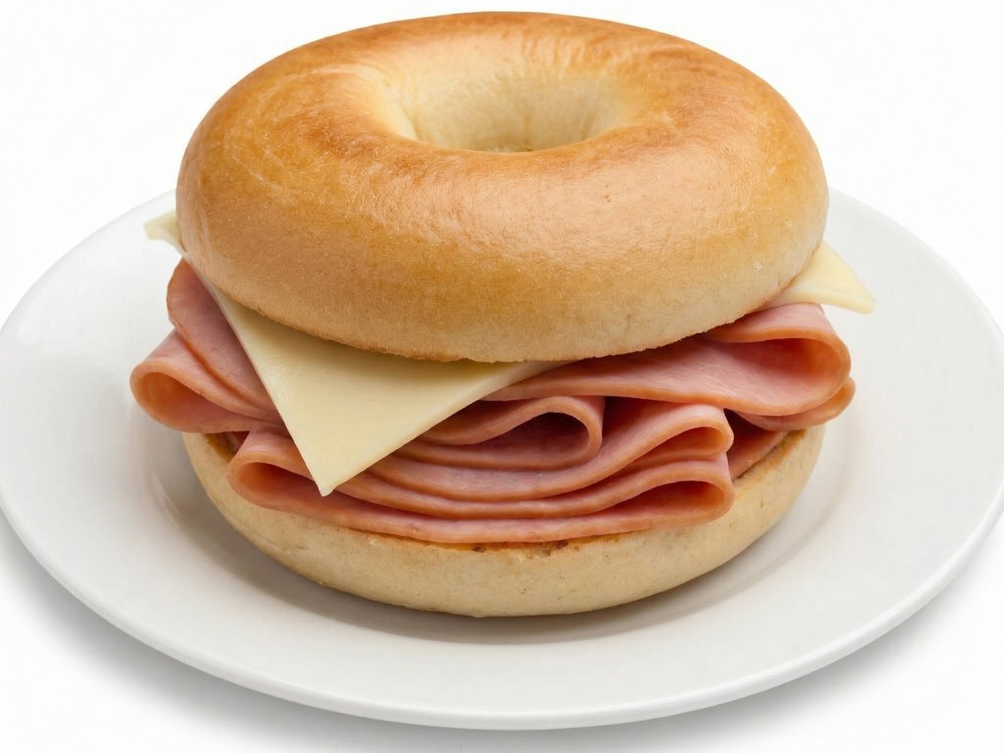 Bagel With Cream Cheese & Ham.