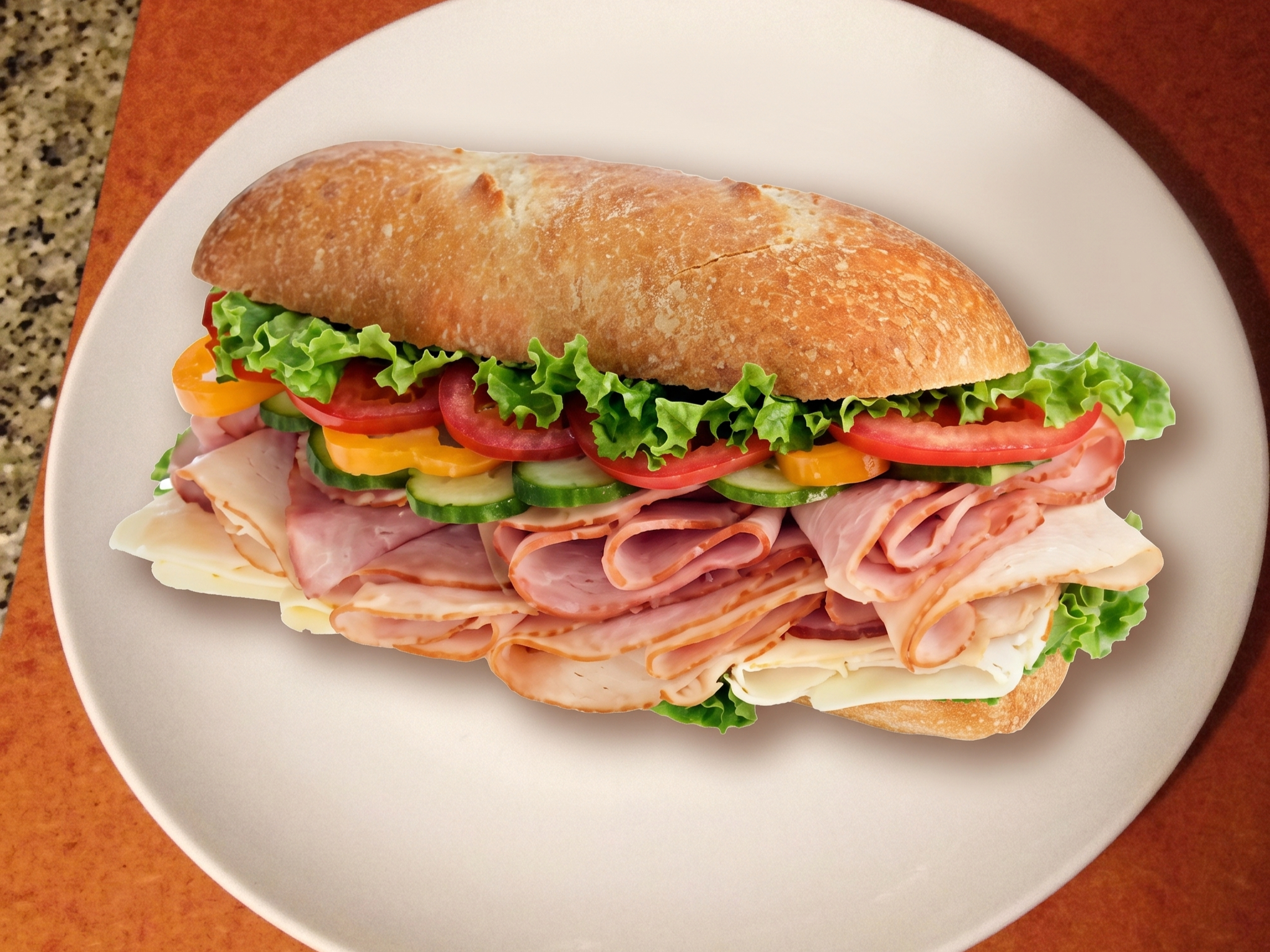 Ham & Turkey Sub.