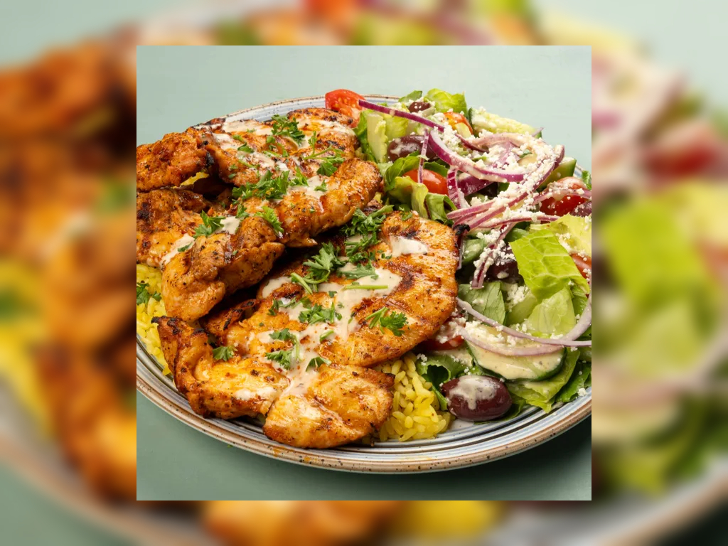 Chicken KABOB Salad.