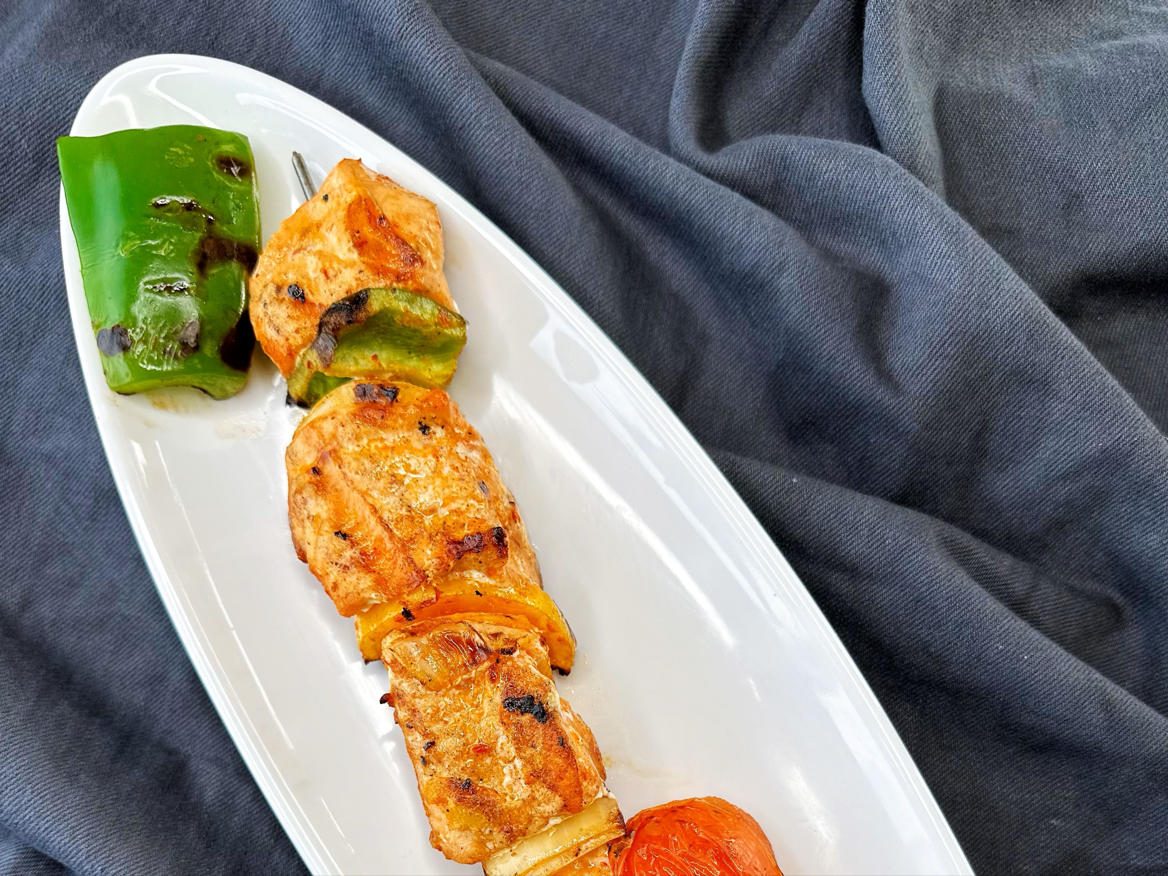 Side Salmon Kebab Skewer Only.