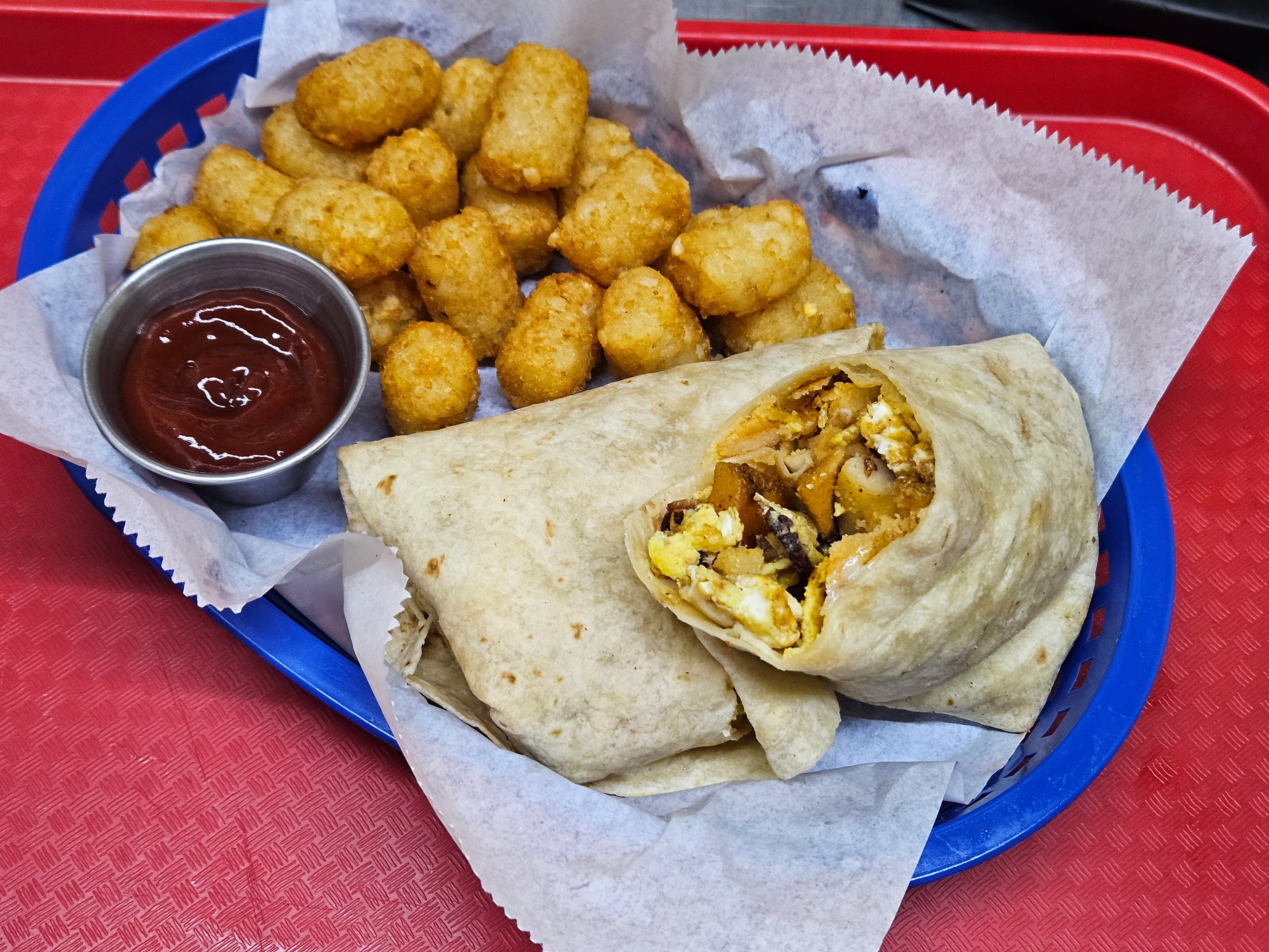 Luna's Brkfst Burrito Combo.