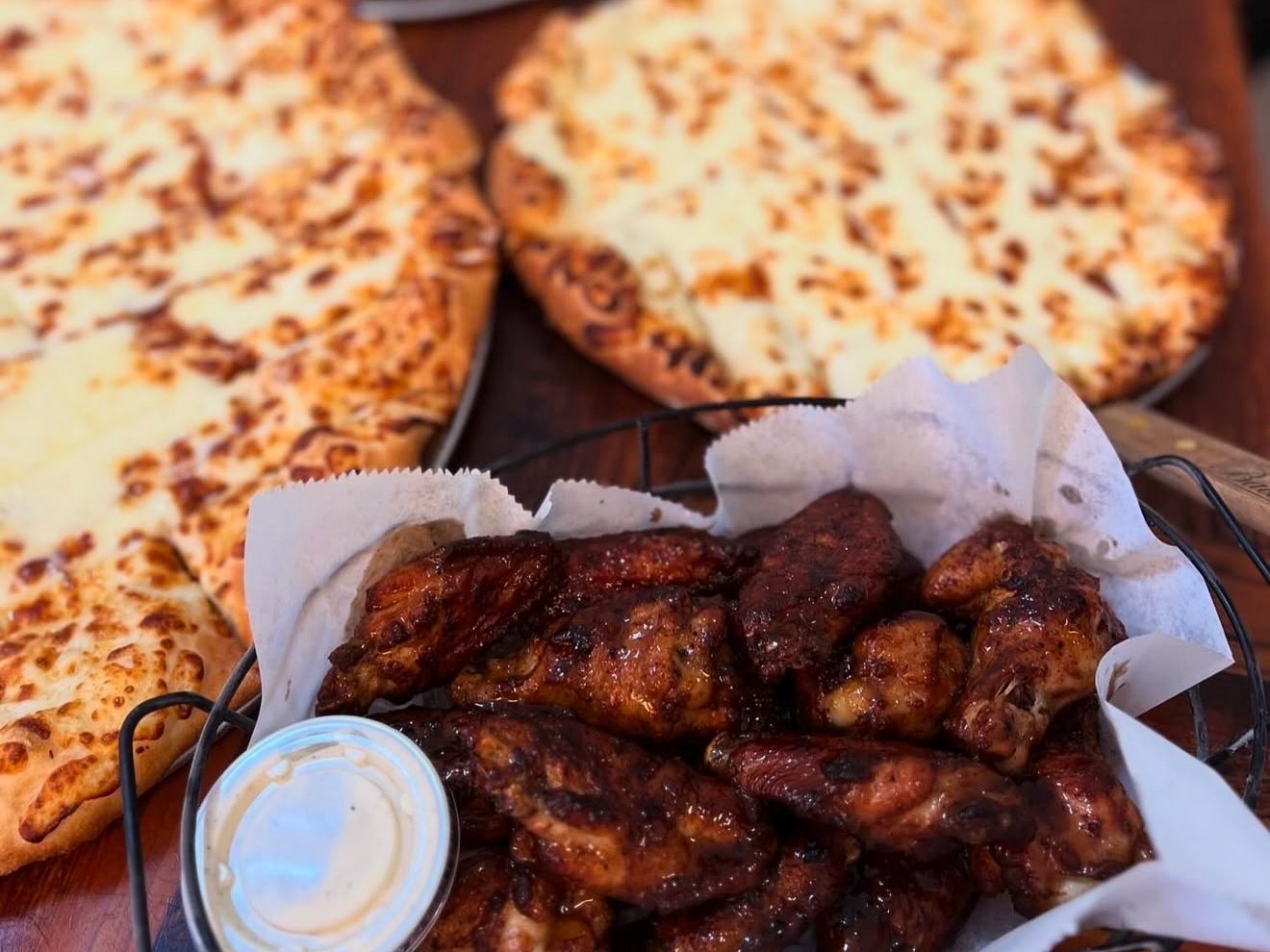 2 Medium 1 toppings & 6 Wings.