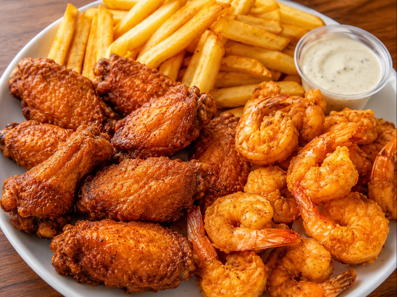 4 Wings 10 Shrimp.