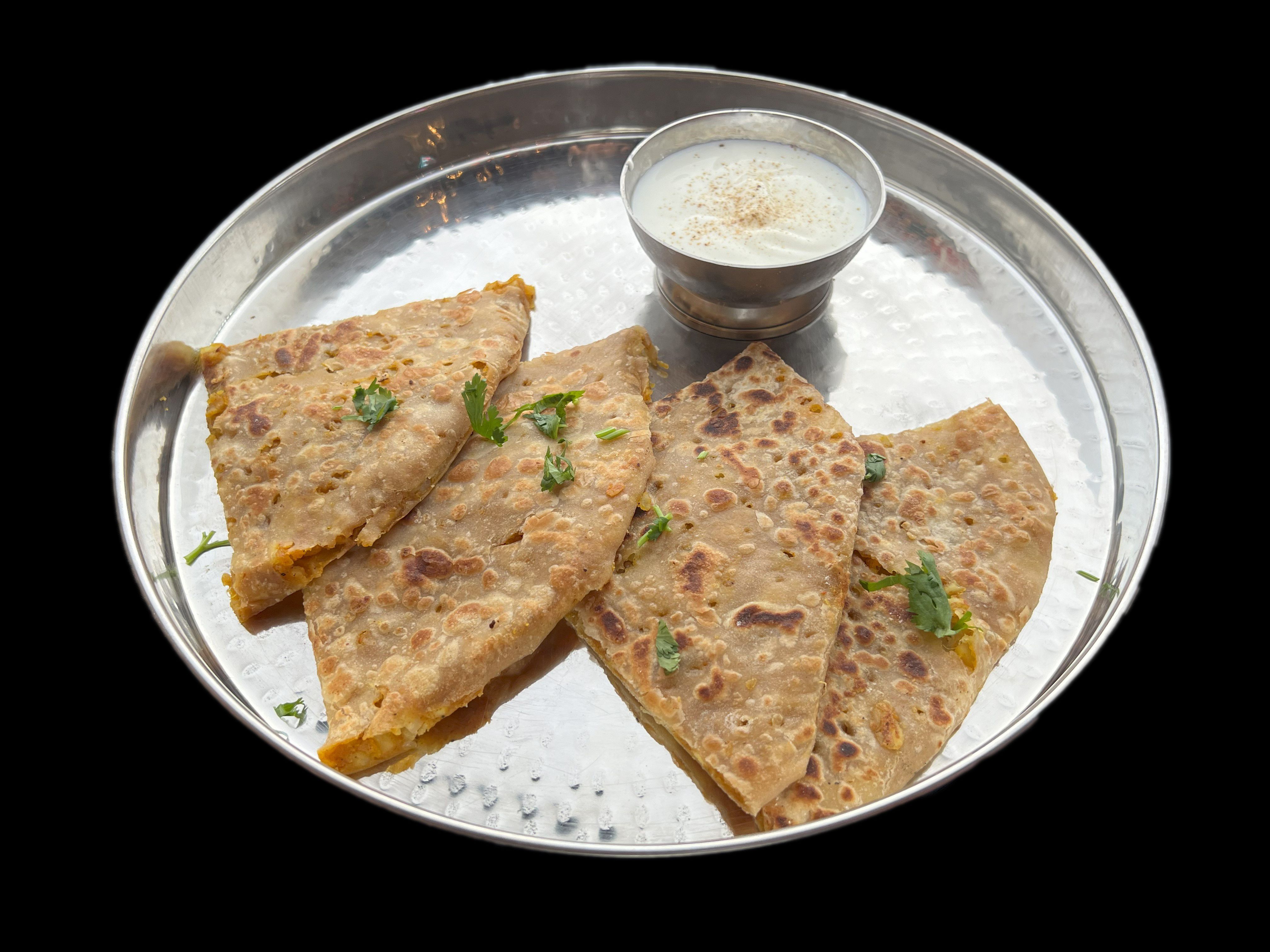 Aloo Paratha With Yogurt.