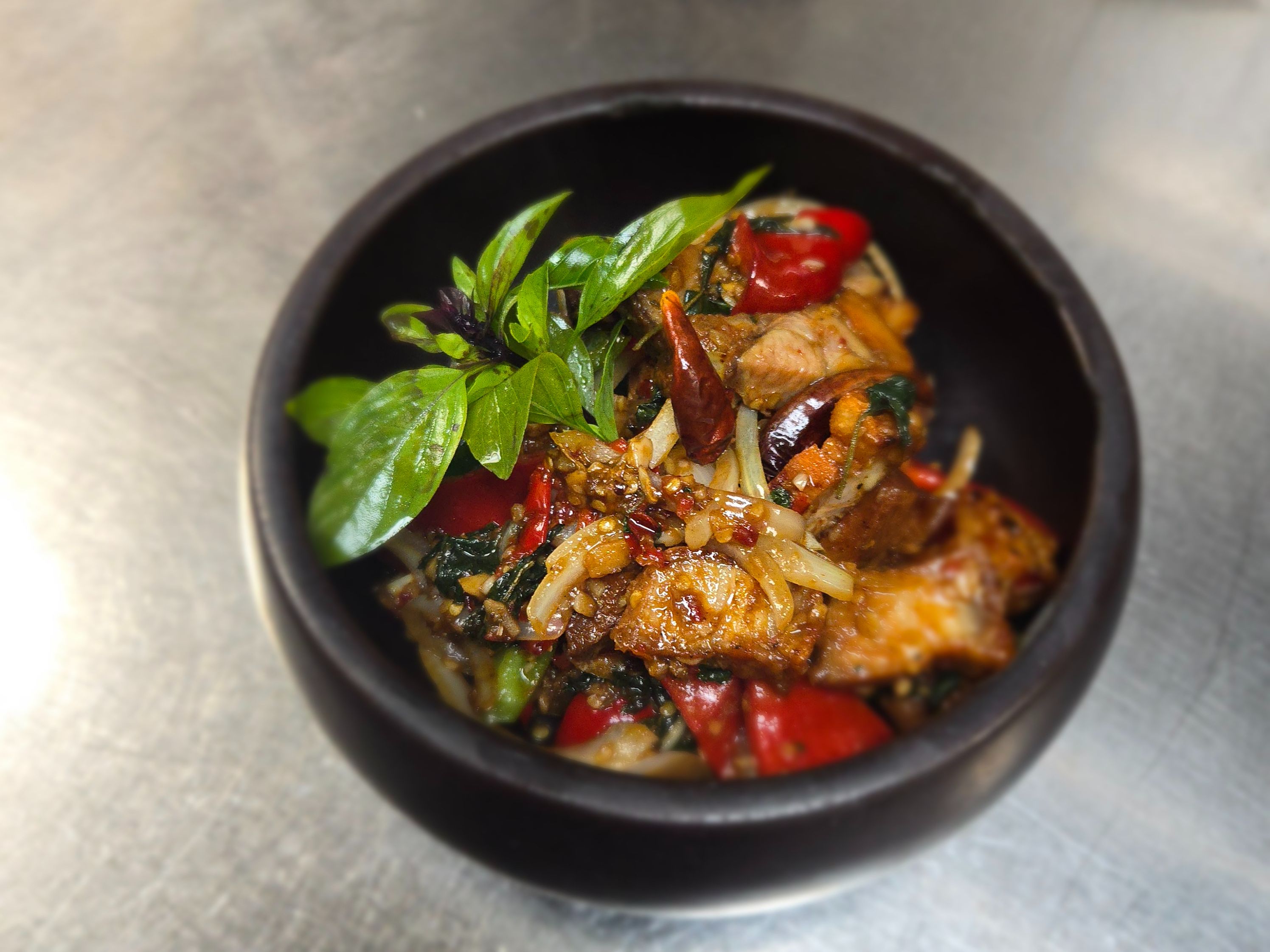 Spicy Basil With Crispy Pork Belly