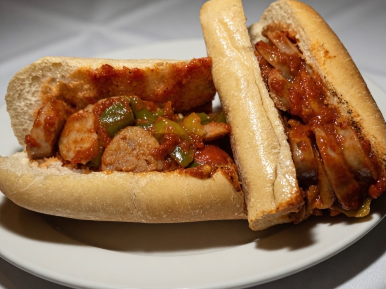 Sausage & Peppers Sandwich.