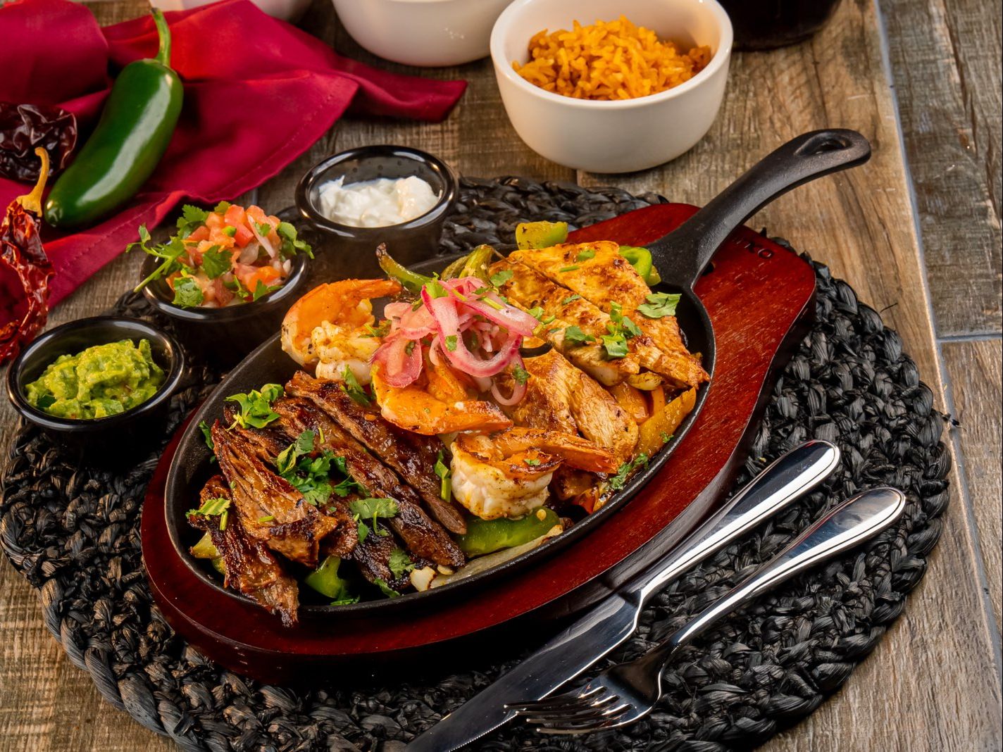 Trio Fajitas Plate