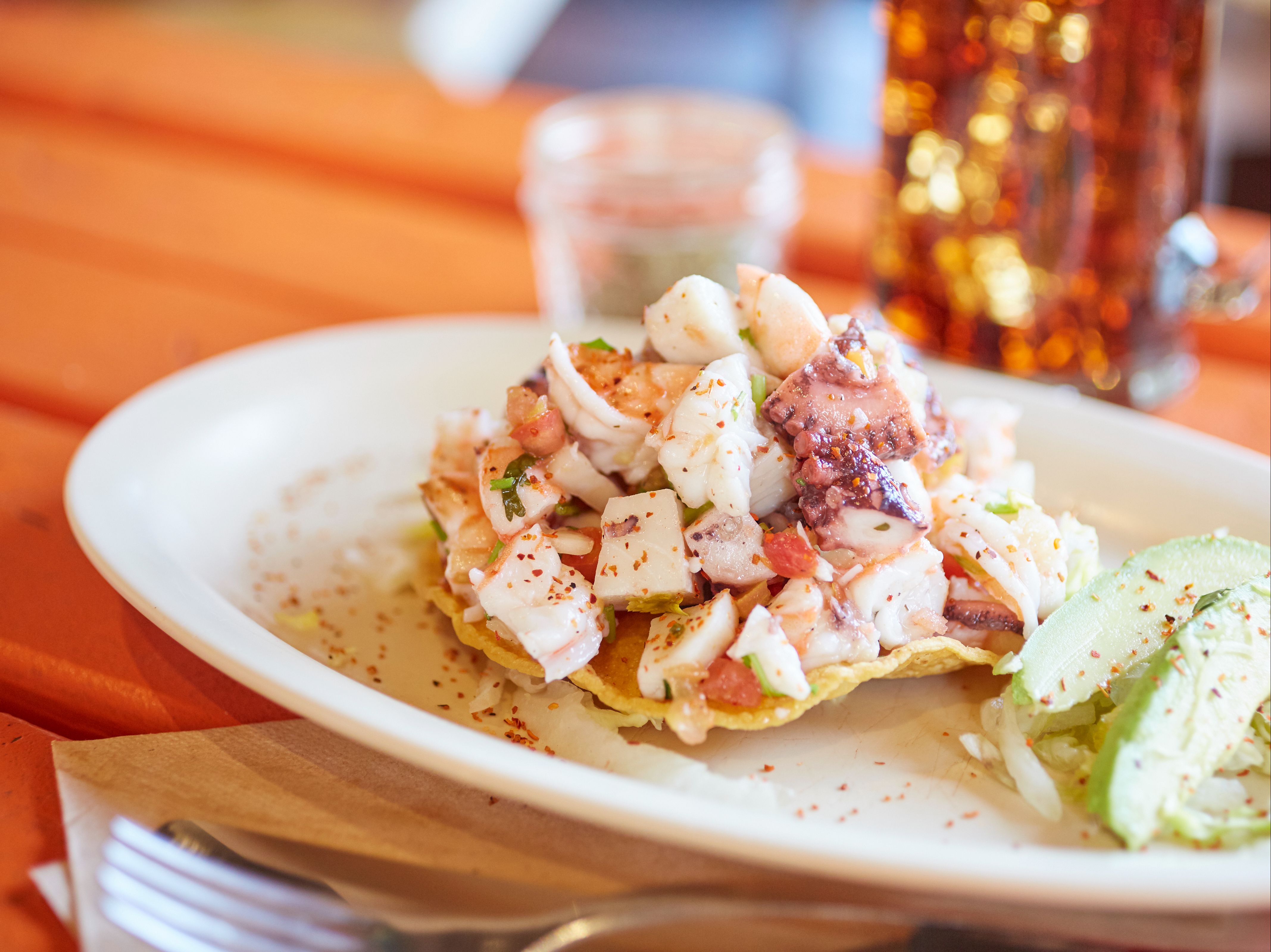 Ceviche Tostada.