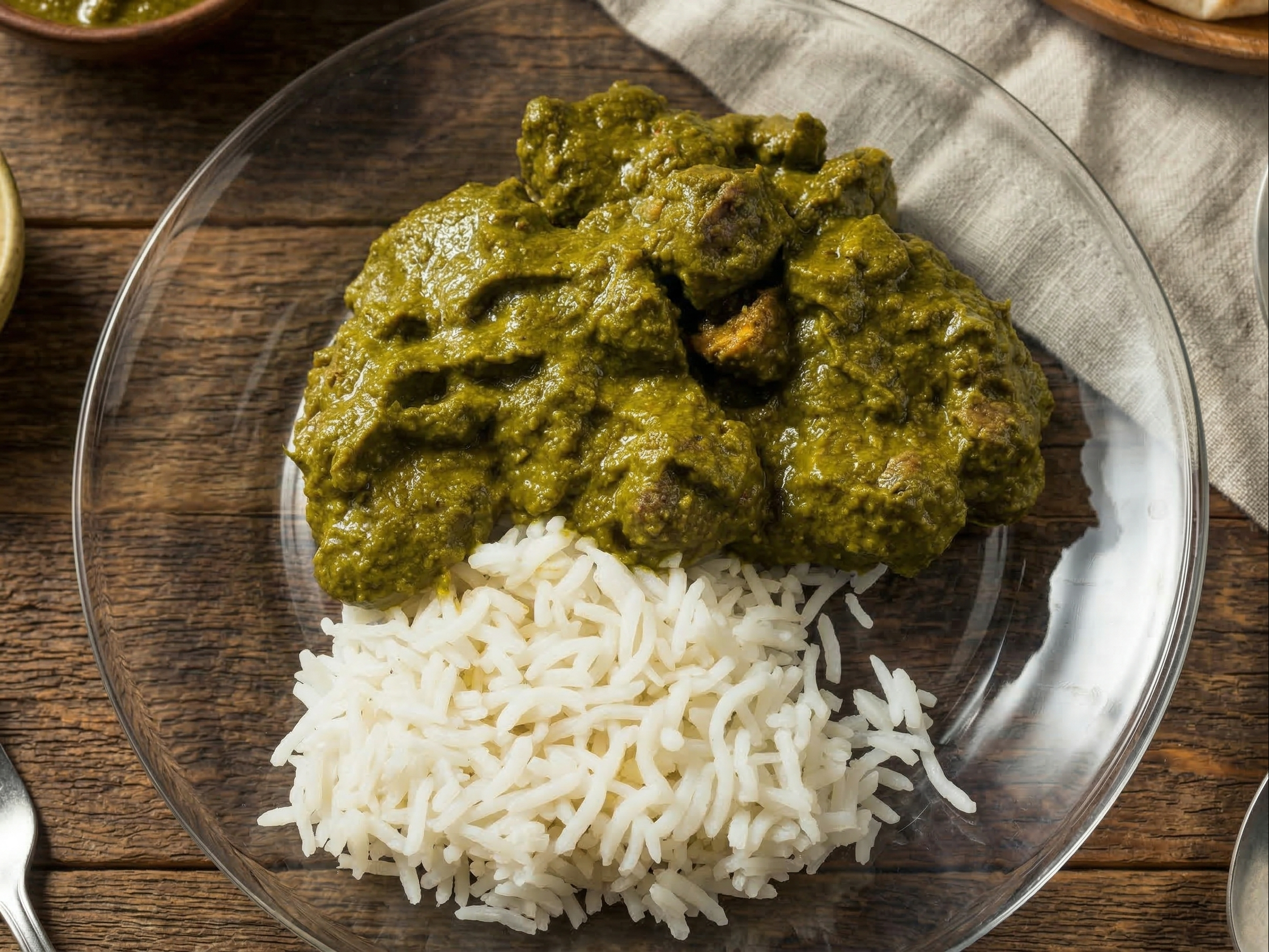 Lamb Saag (Lamb Spinach Gravy).
