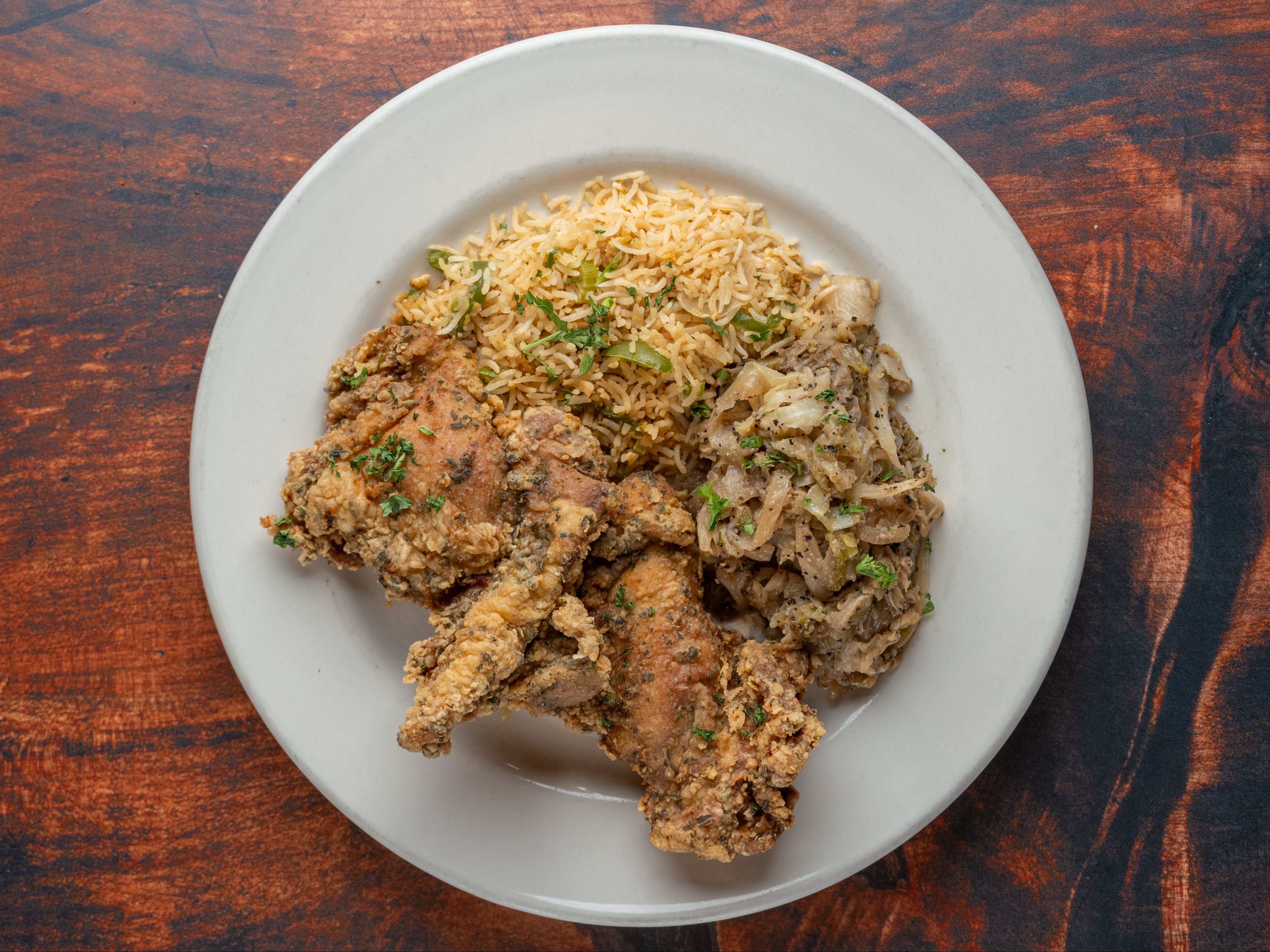 Harriet's Boneless Fried Chicken Meal.