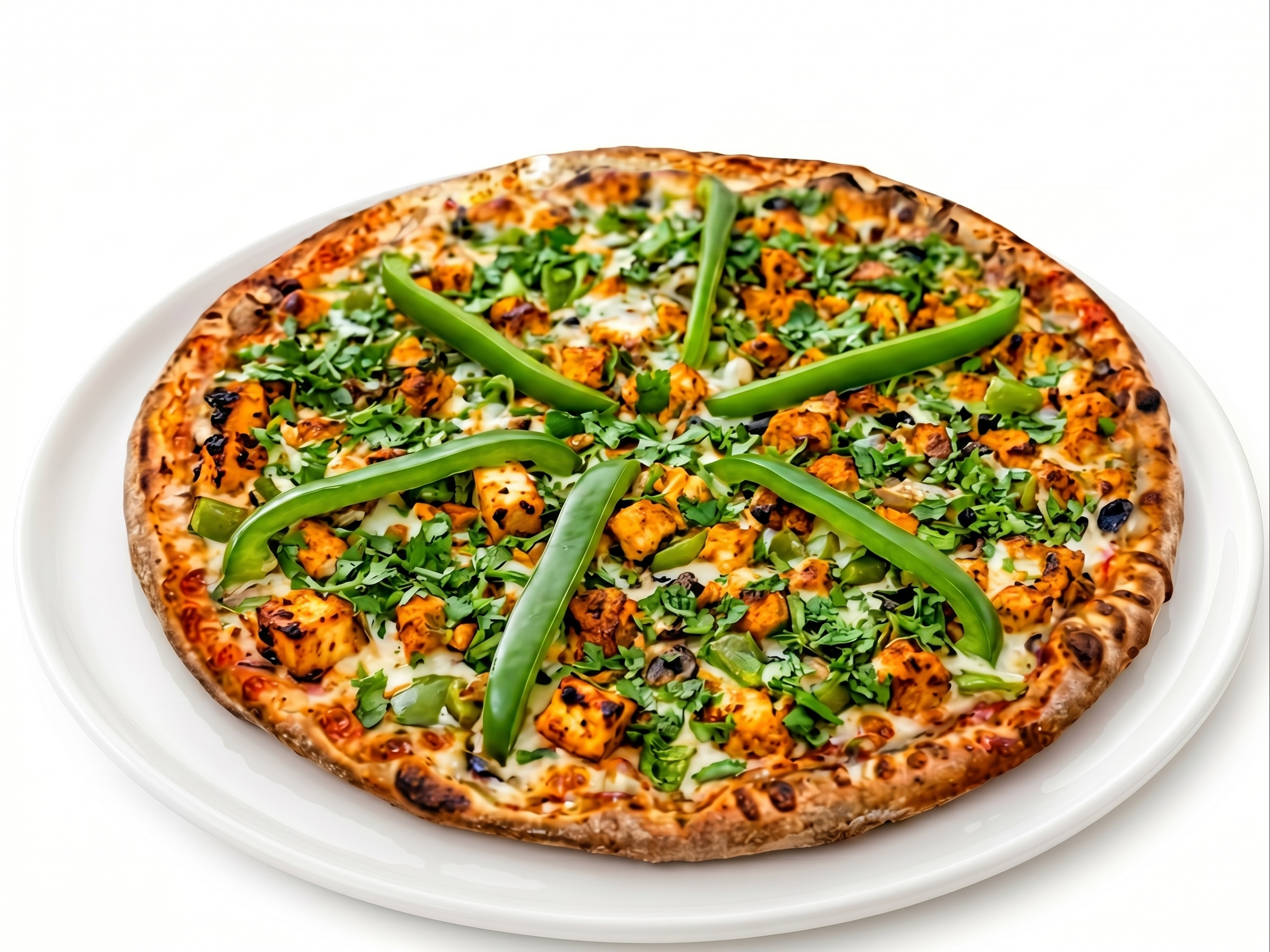 Chili Chicken Pizza.